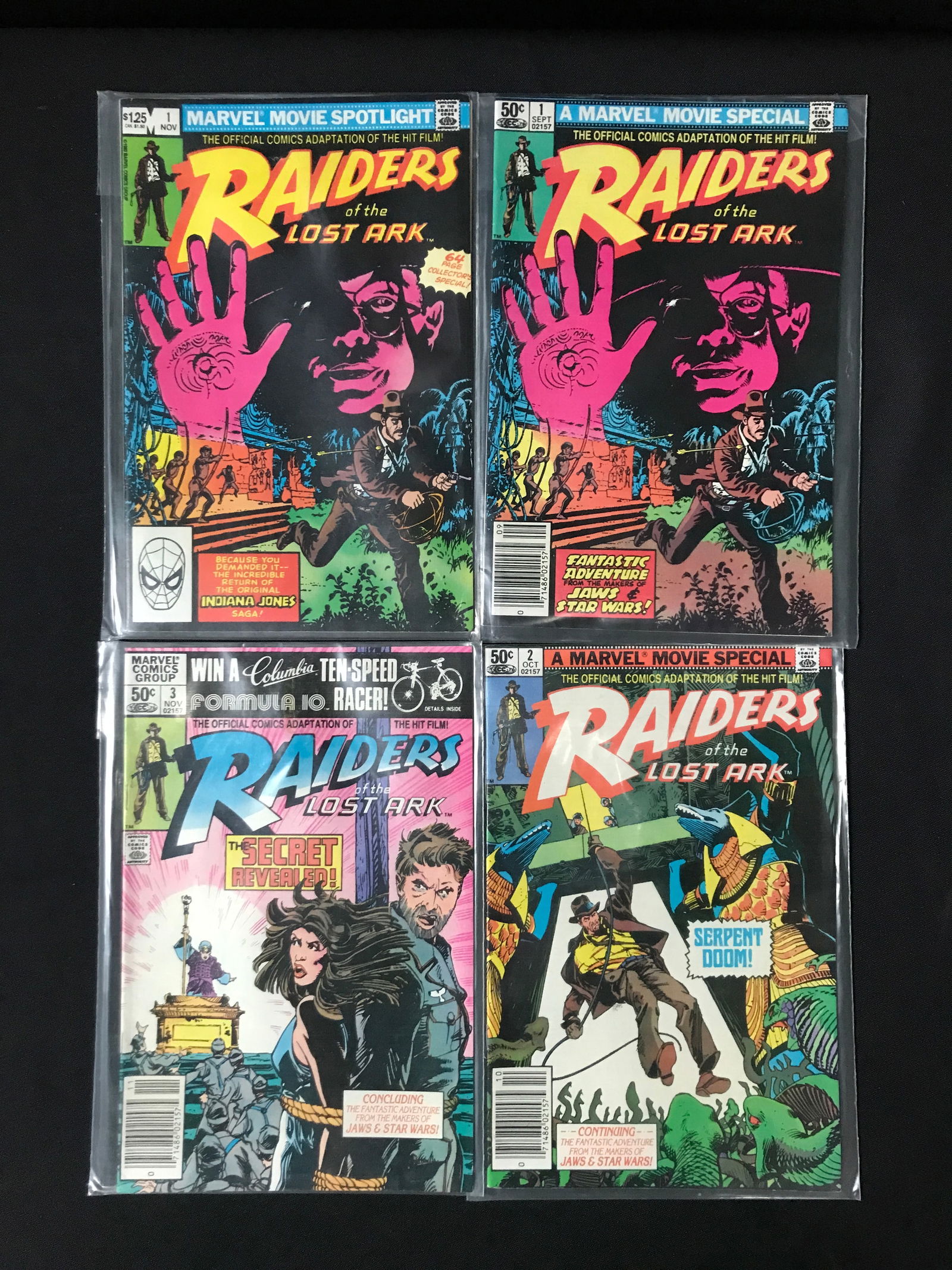 LOT OF 4 RAIDERS OF THE LOST ARK COMICS - INCLUDINT 2 #1 ISSUES - MARVEL COMICS (1 of 1)