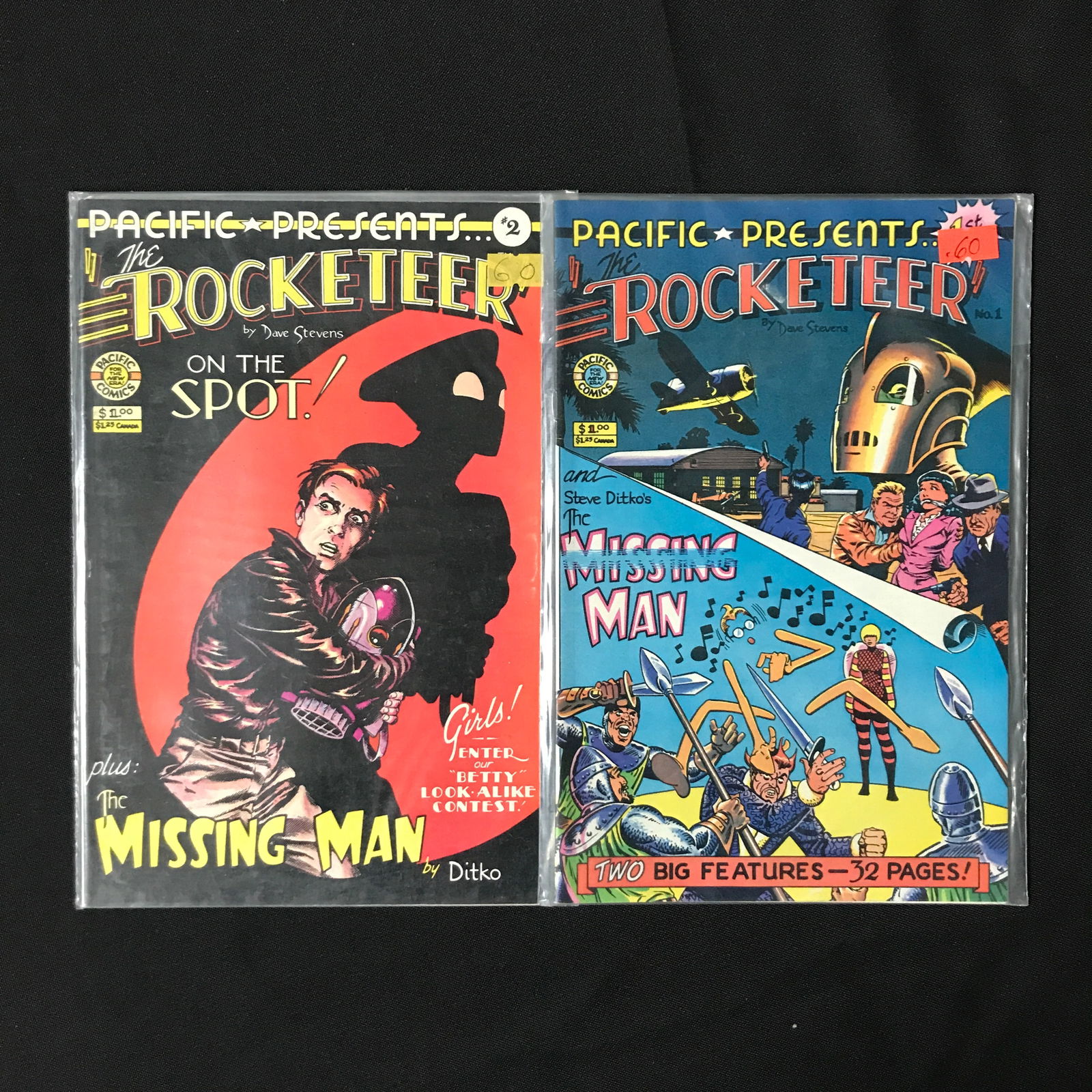 LOT OF 2 ROCKETEER COMICS #1-2 - PACIFIC COMICS: Prices are in Canadian Dollars