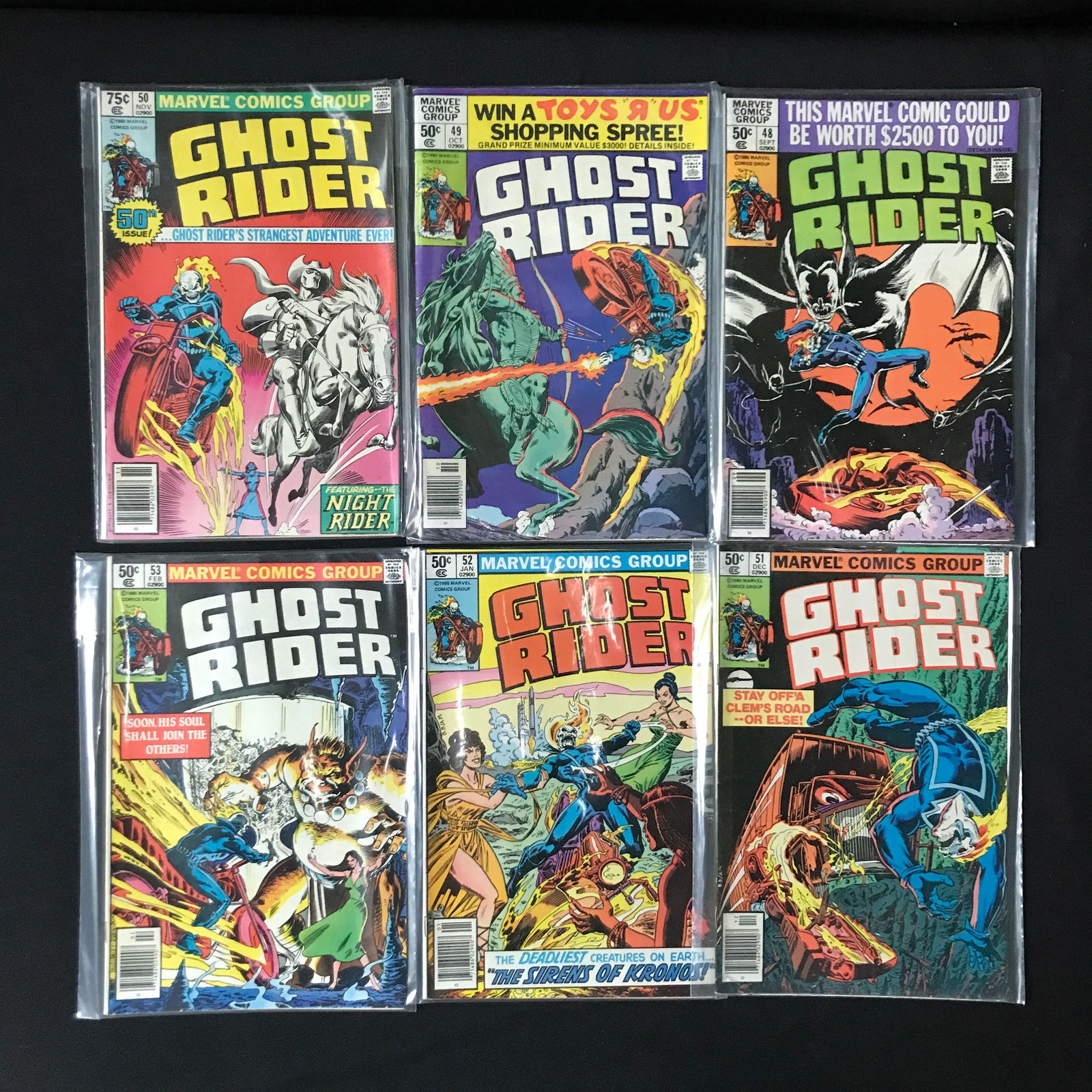 LOT OF 6 GHOST RIDER COMICS #48-53 - MARVEL COMICS (1 of 1)