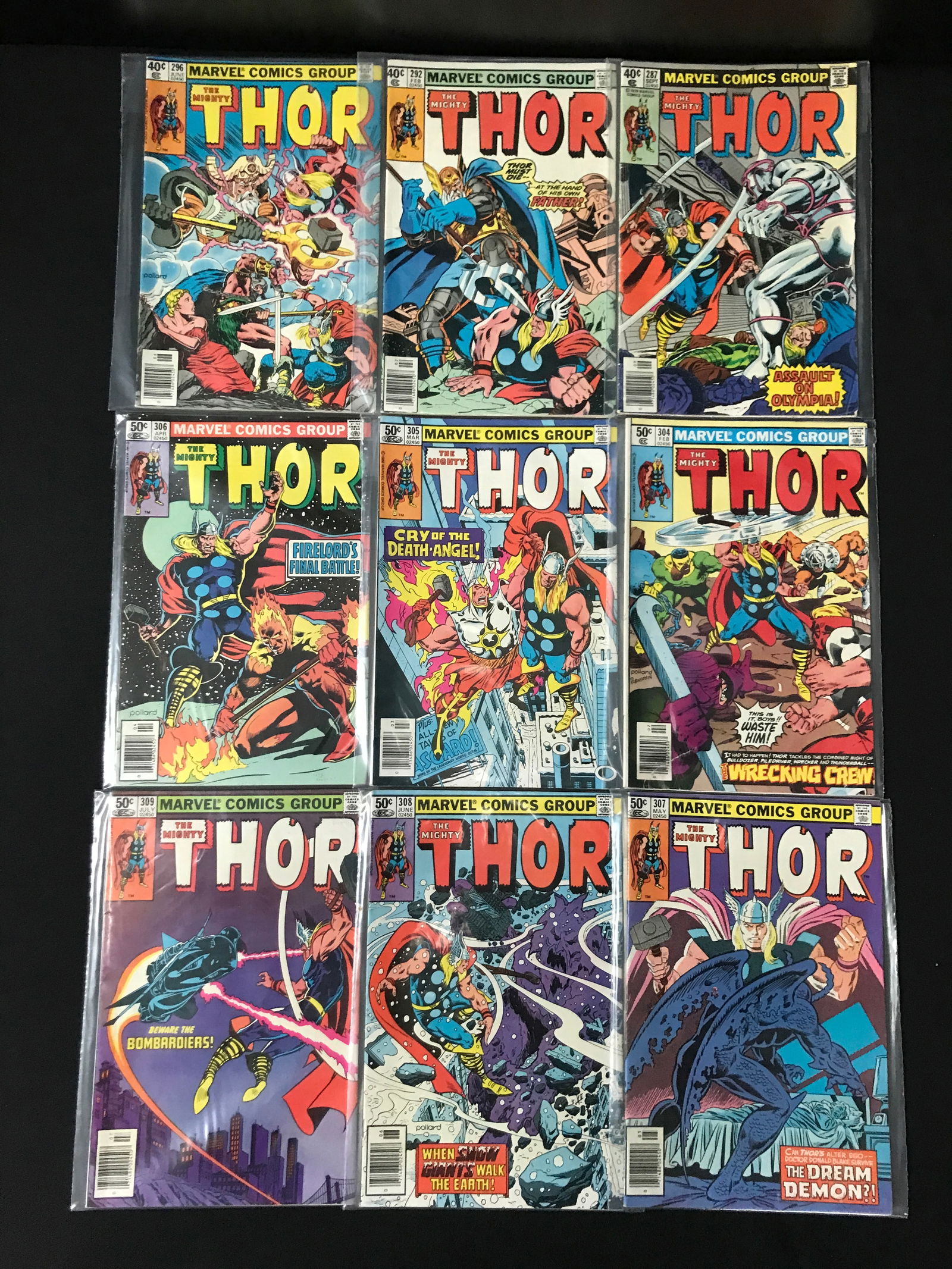 LOT OF 9 THE MIGHTY THOR COMICS - MARVEL COMICS (1 of 1)