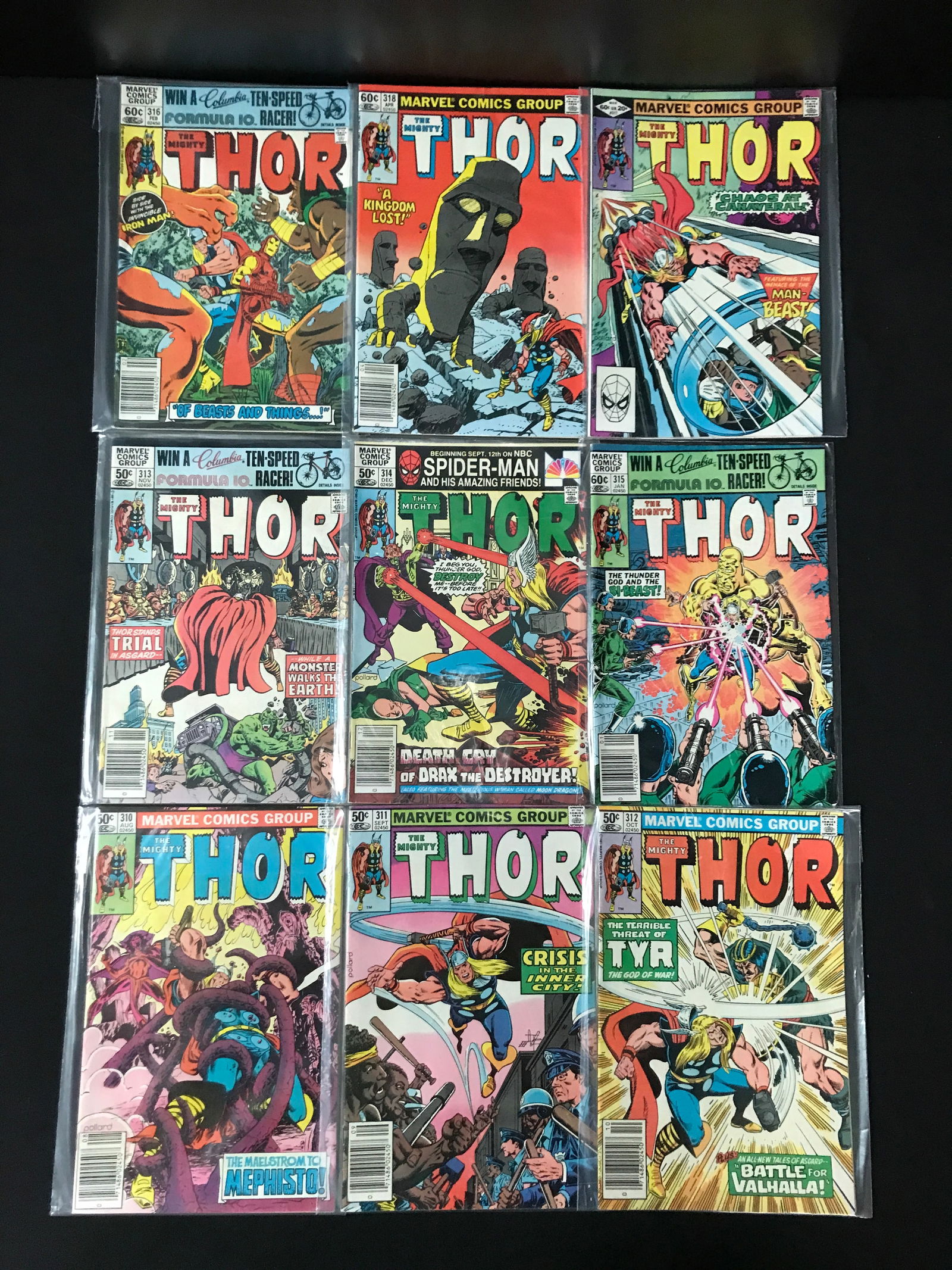 LOT OF 9 THE MIGHTY THOR COMICS - MARVEL COMICS (1 of 1)