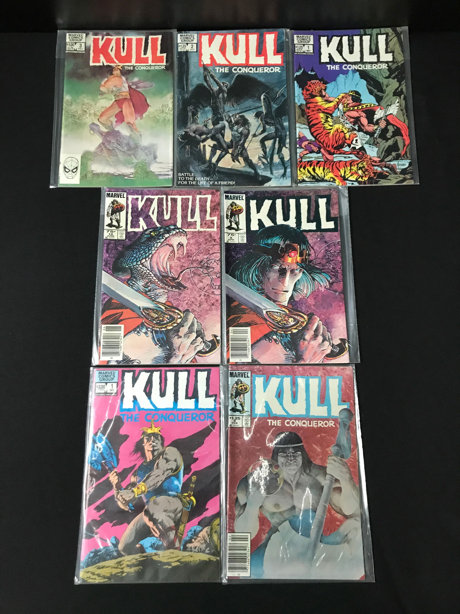 LOT OF 7 KULL THE CONQUERER COMICS - MARVEL COMICS (1 of 1)
