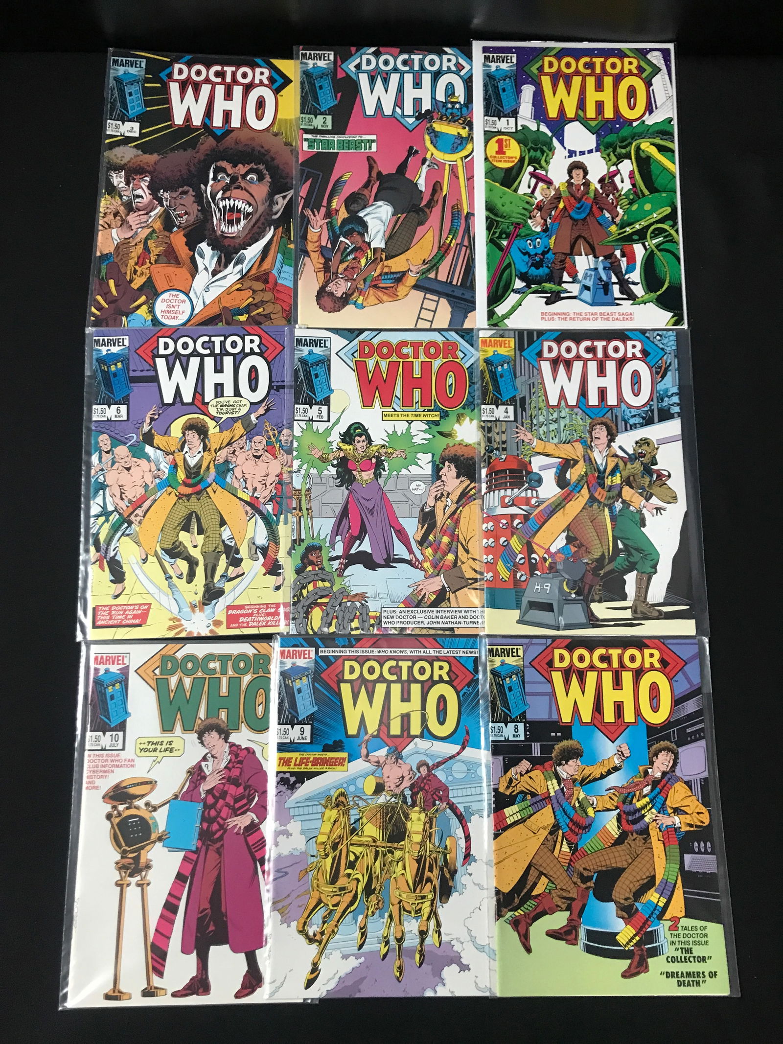 LOT OF 9 DOCTOR WHO COMICS - MARVEL COMICS (1 of 1)