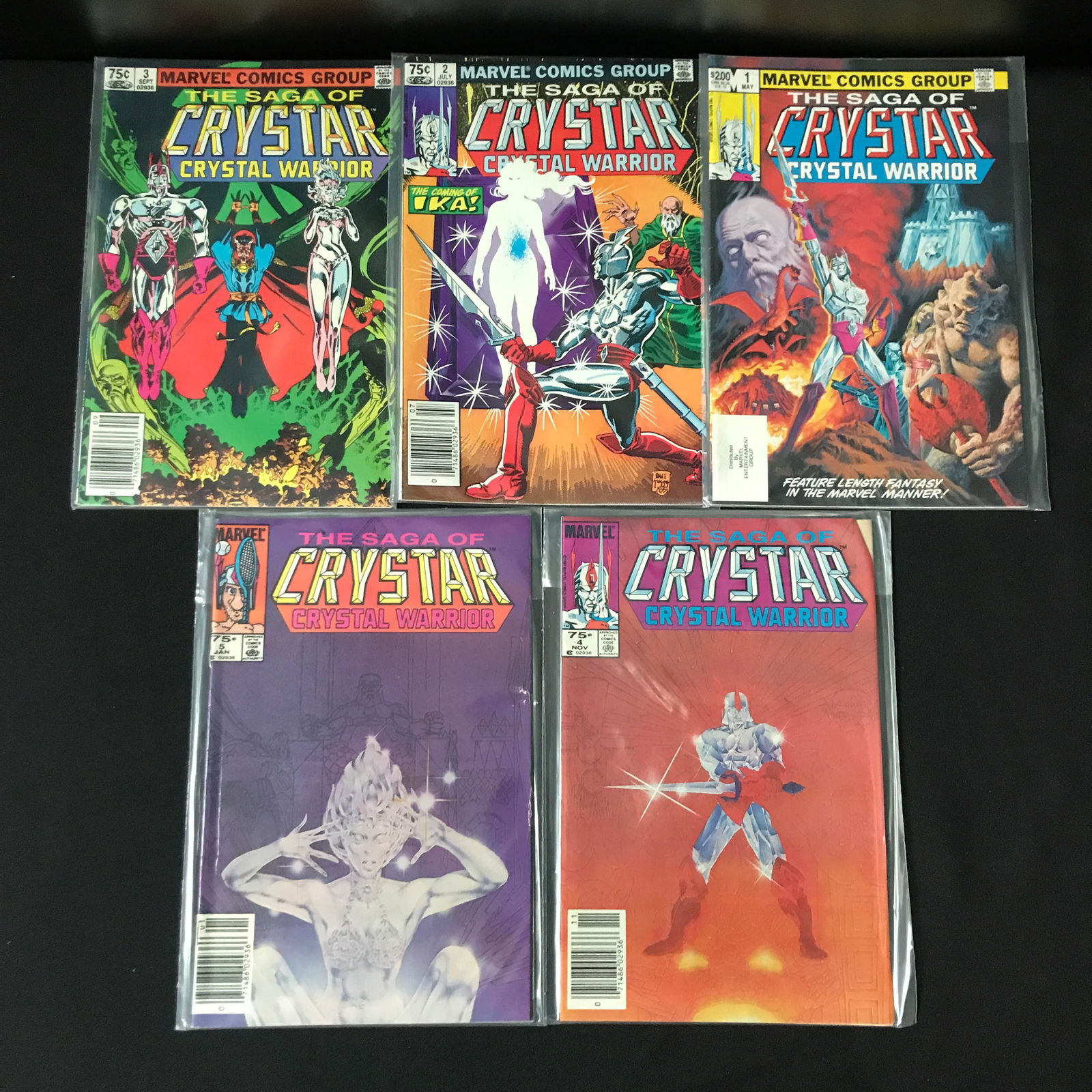 LOT OF 5 THE SAGA OF CRYSTAR THE CRYSTAL WARRIOR #1-5 - MARVEL COMICS: Prices are in Canadian dollars