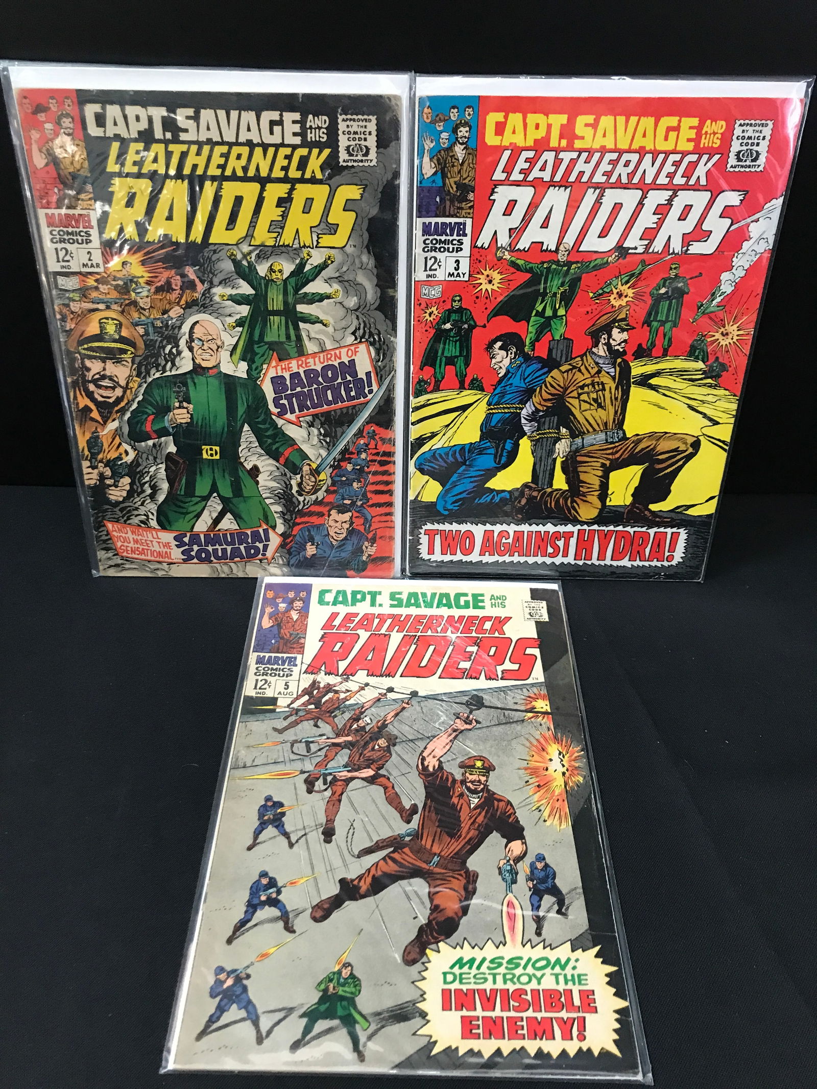 LOT OF 3 CAPT. SAVAGE AND HIS LEATHERHEAD REDNECKS #2,3 & 5 - MARVEL COMICS: Prices are in Canadian dollars