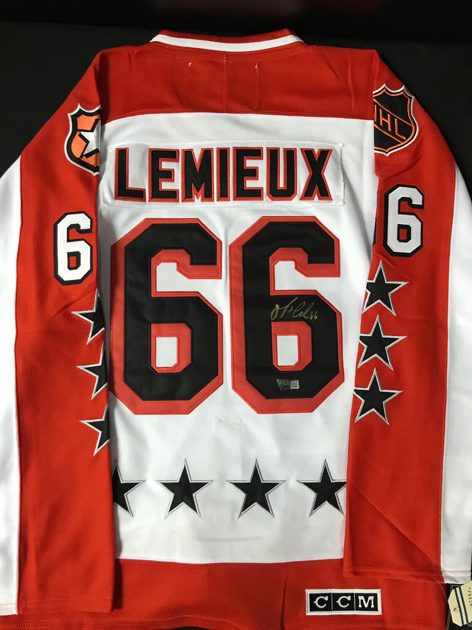 MARIO LEMIEUX SIGNED WALES CONFERENCE ALL STAR HOCKEY JERSEY - ACE COA (1 of 3)