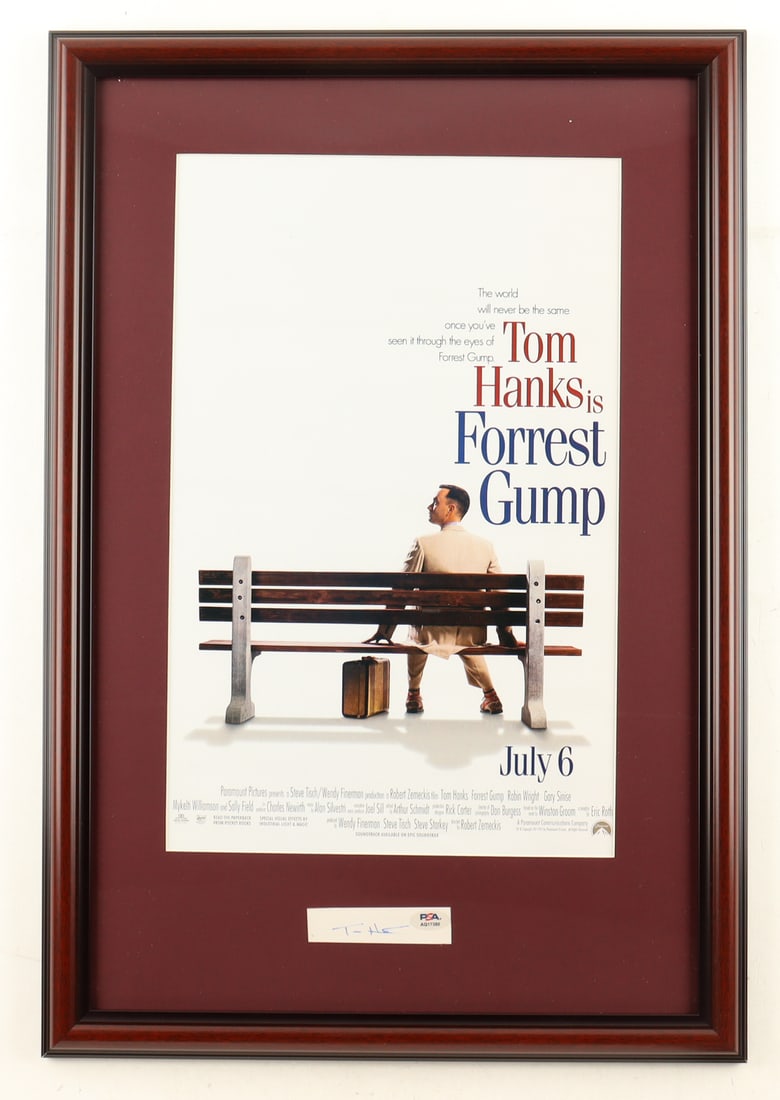 TOM HANKS SIGNED AND FRAMED FORREST GUMP PRESENTATION PIECE - PSA COA (1 of 1)