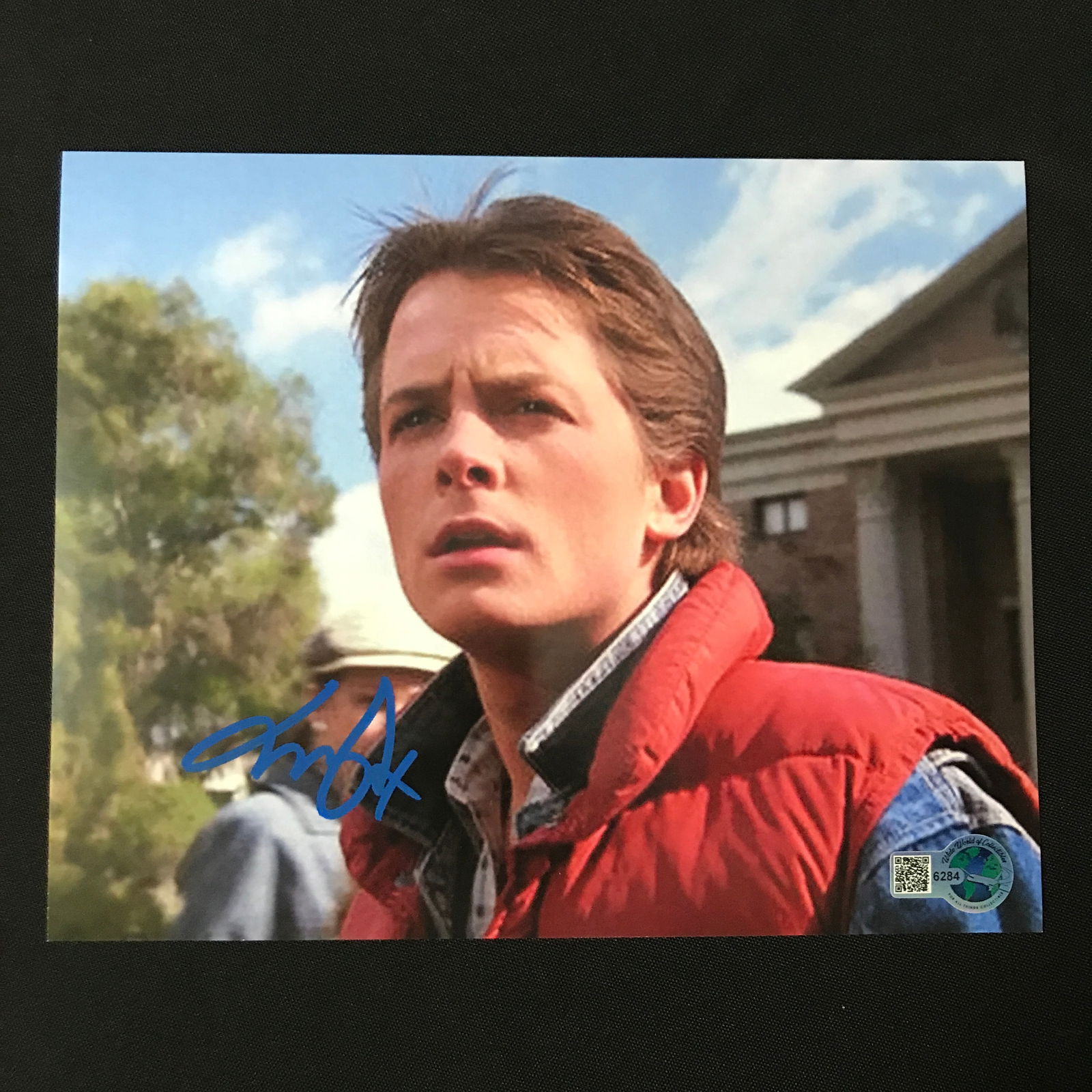 MICHAEL J FOX SIGNED BACK TO THE FUTURE 8X10 - WWOC COA (1 of 1)