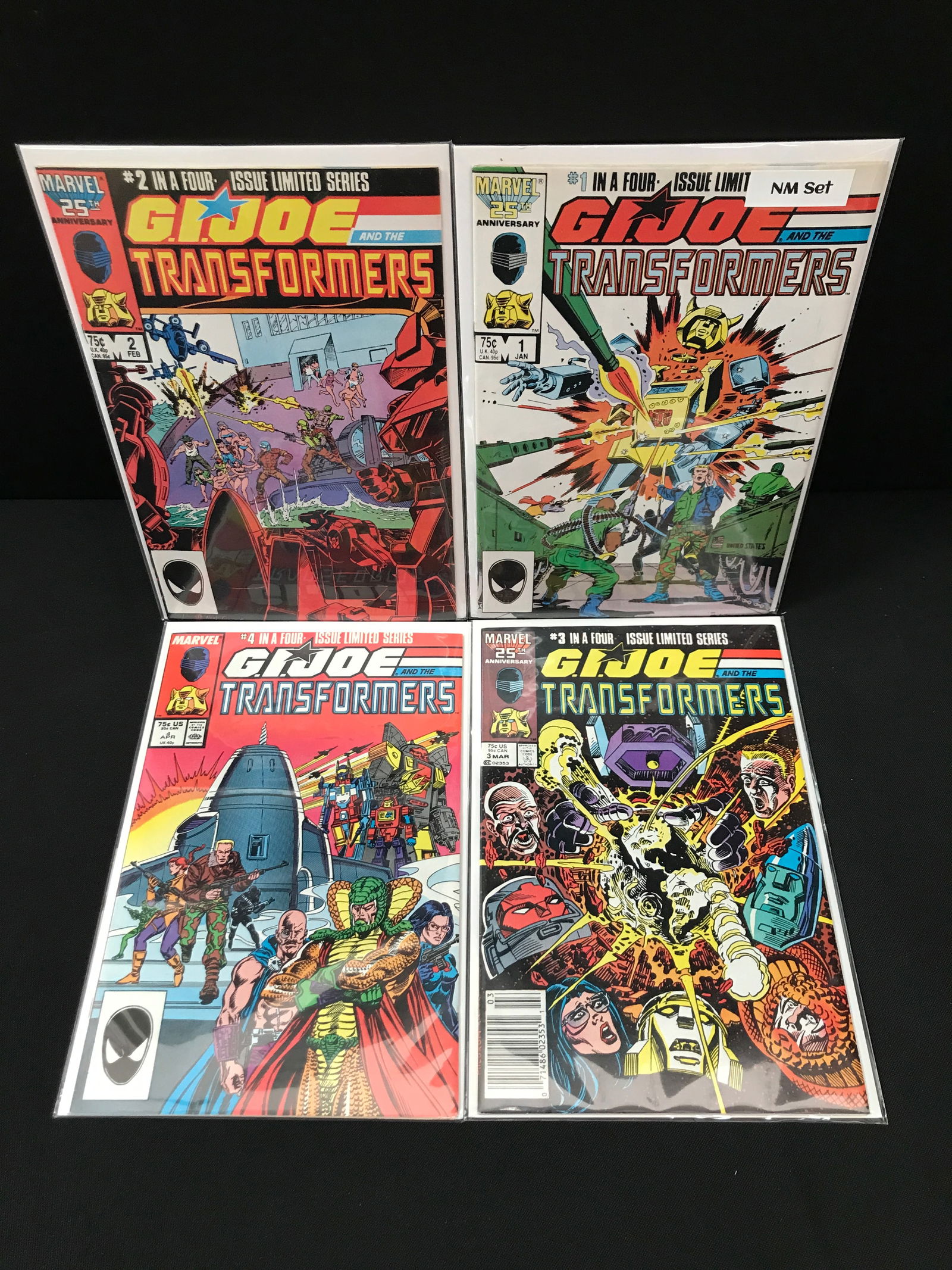 LOT OF 4 G.I JOE TRANSFORMERS COMICS #1-4 - MARVEL COMICS (1 of 1)