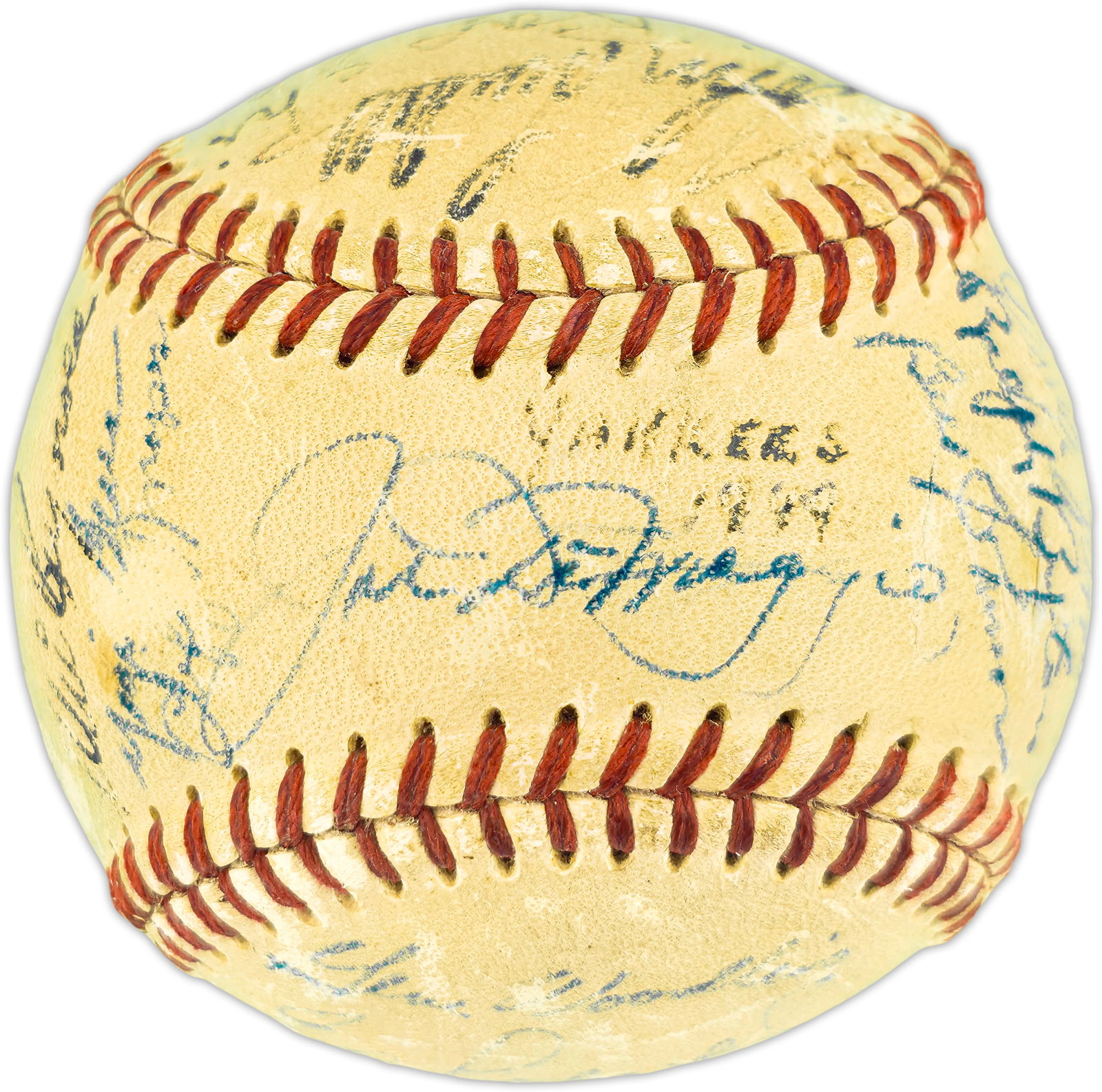 1949 World Series Champions New York Yankees Signed Baseball With 27 Autos PSA COA (1 of 5)