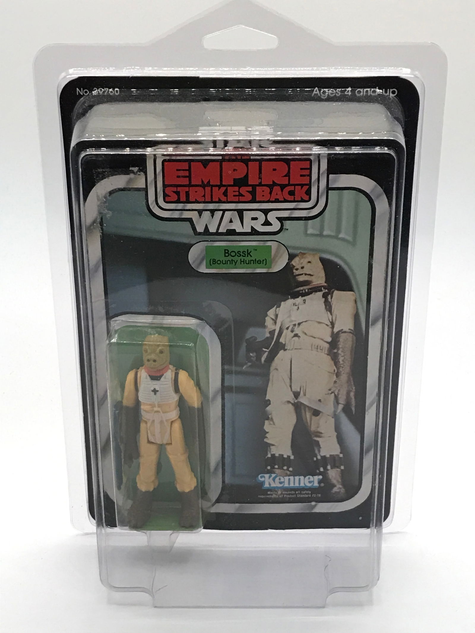 EMPIRE STRIKE BACK BOSSK (BOUNTY HUNTER) ACTION FIGURE IN ORIGINAL PACKAGING. (1 of 2)