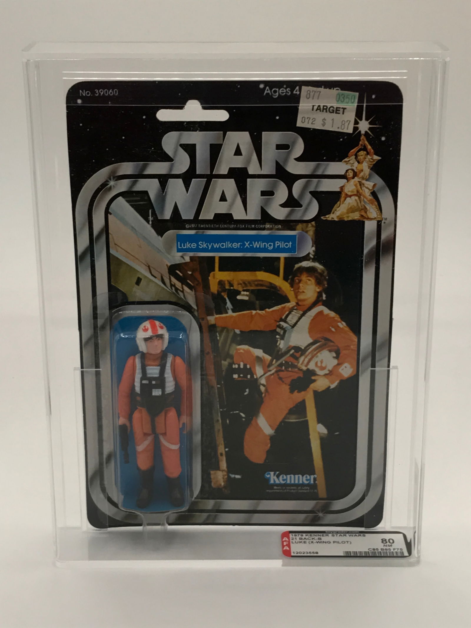 AFA 80 GRADED Star Wars LUKE SKYWALKER X-WING PILOT ACTION FIGURE IN ORIGINAL PACKAGING. (1 of 3)