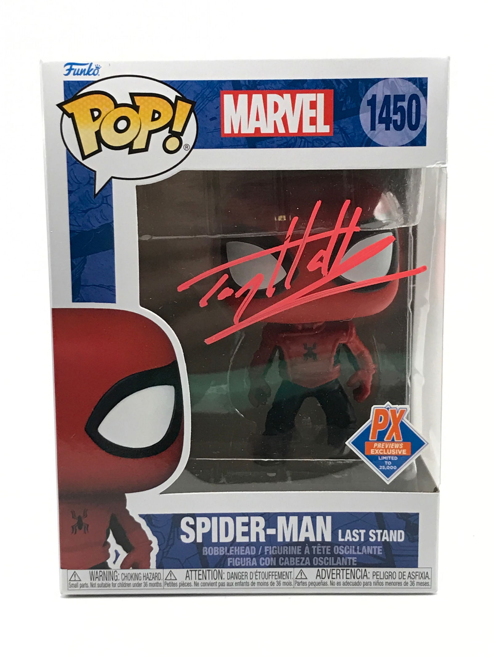 TOM HOLLAND SIGNED SPIDERMAN FUNKO POP - KB COA (1 of 2)