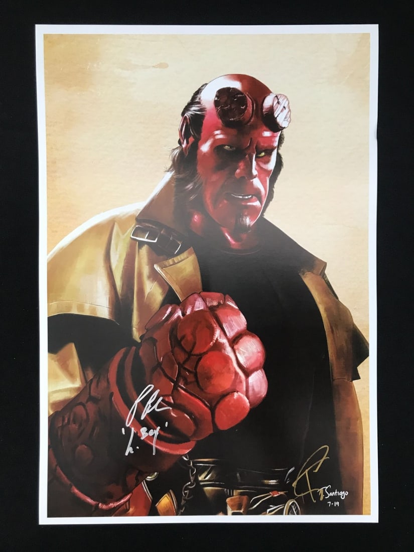 RON PEARLMAN SIGNED HELLBOY MINI POSTER - WWOC COA: Prices are in Canadian dollars