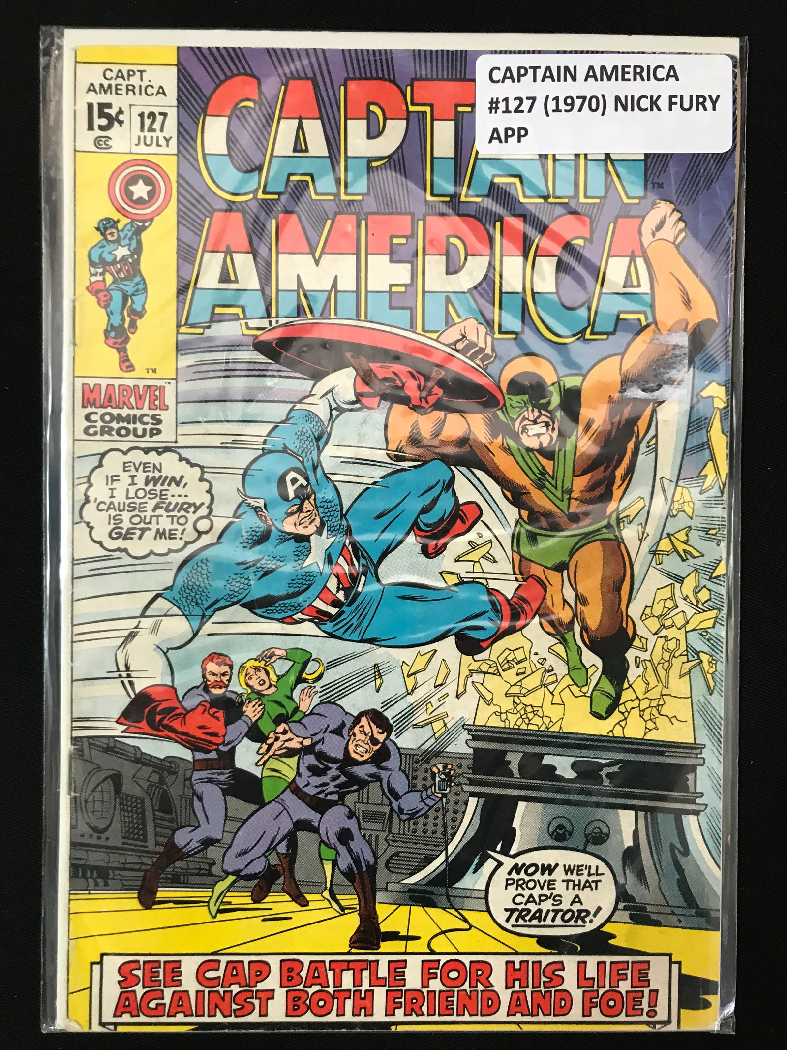 Captain America #127 (1970) NICK FURY APP - MARVEL COMICS (1 of 1)
