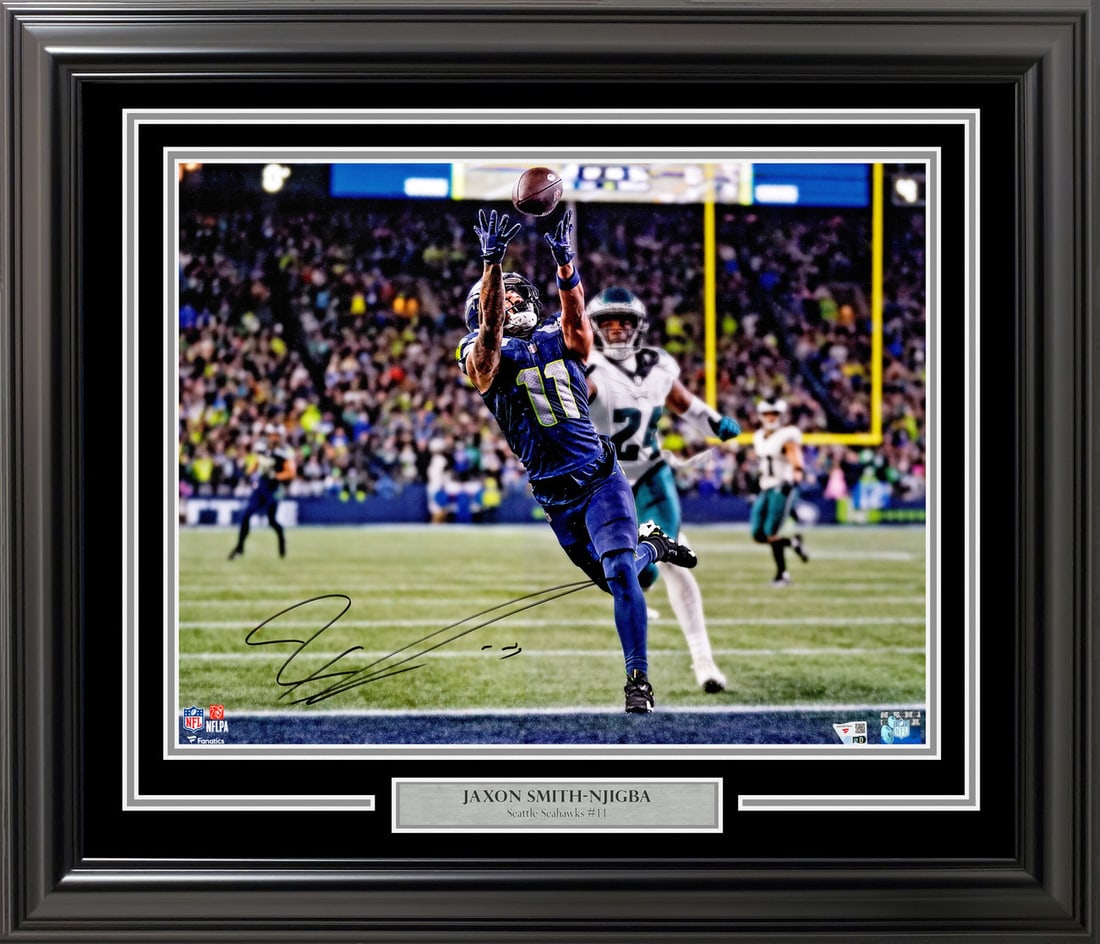 JAXON SMITH-NJIBA SIGNED AND FRAMED 16 X 20 PICTURE - FANATICS COA: Prices are in Canadian dollars