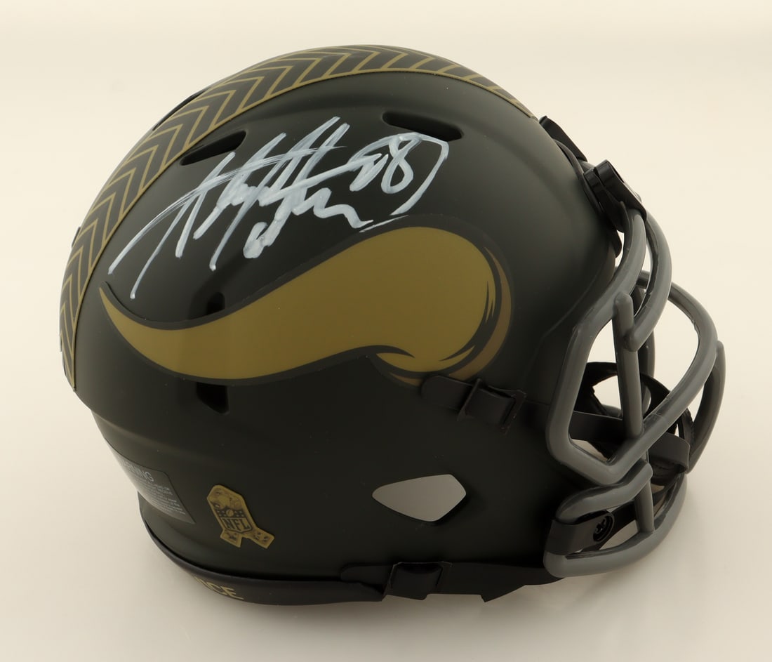 ADRIAN PETTERSON SIGNED MINNESOTA VIKINGS MINI HELMET (BECKETT COA) (1 of 3)