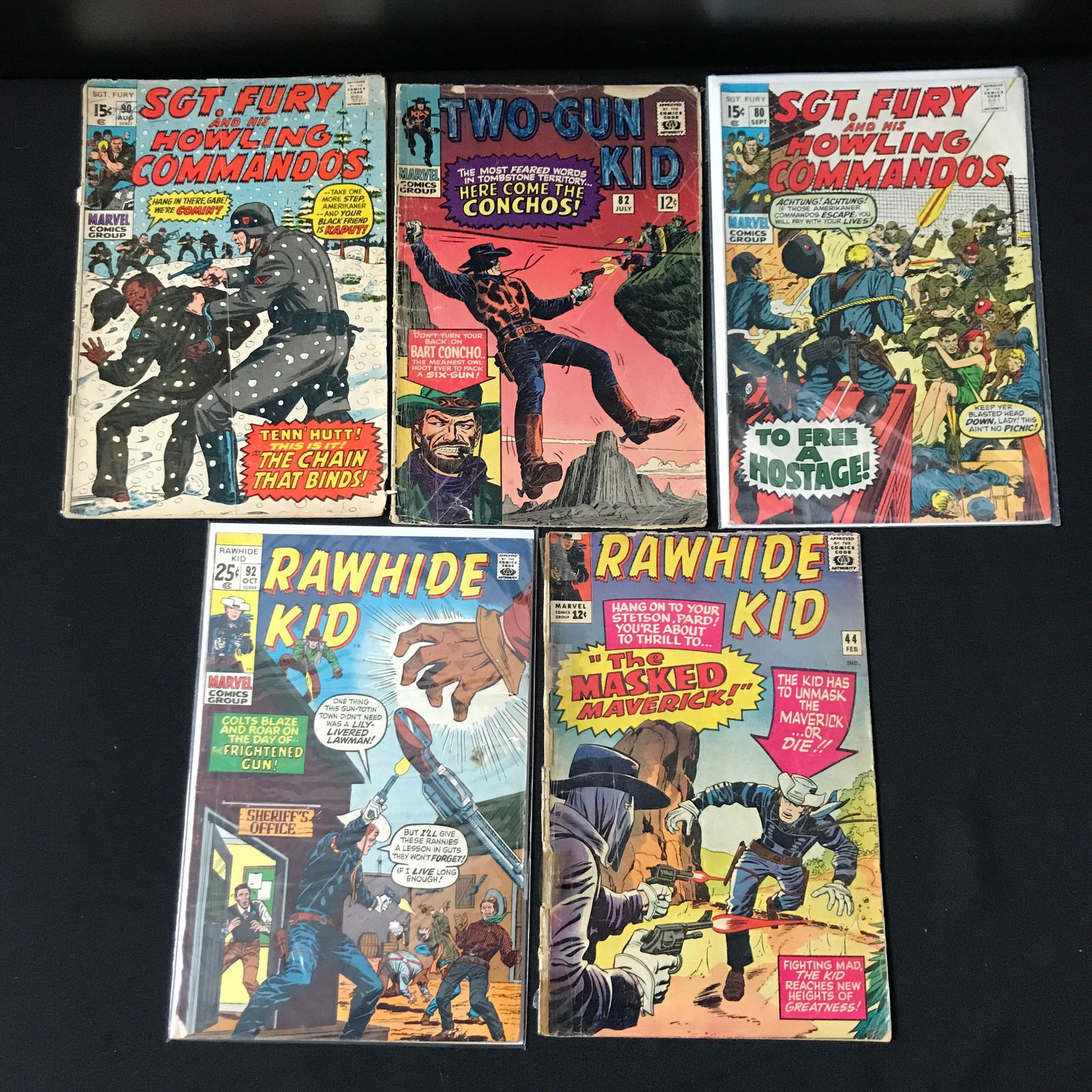 LOT OF 5 MILITARY / WESTERN COMICS - MARVEL COMICS (1 of 1)