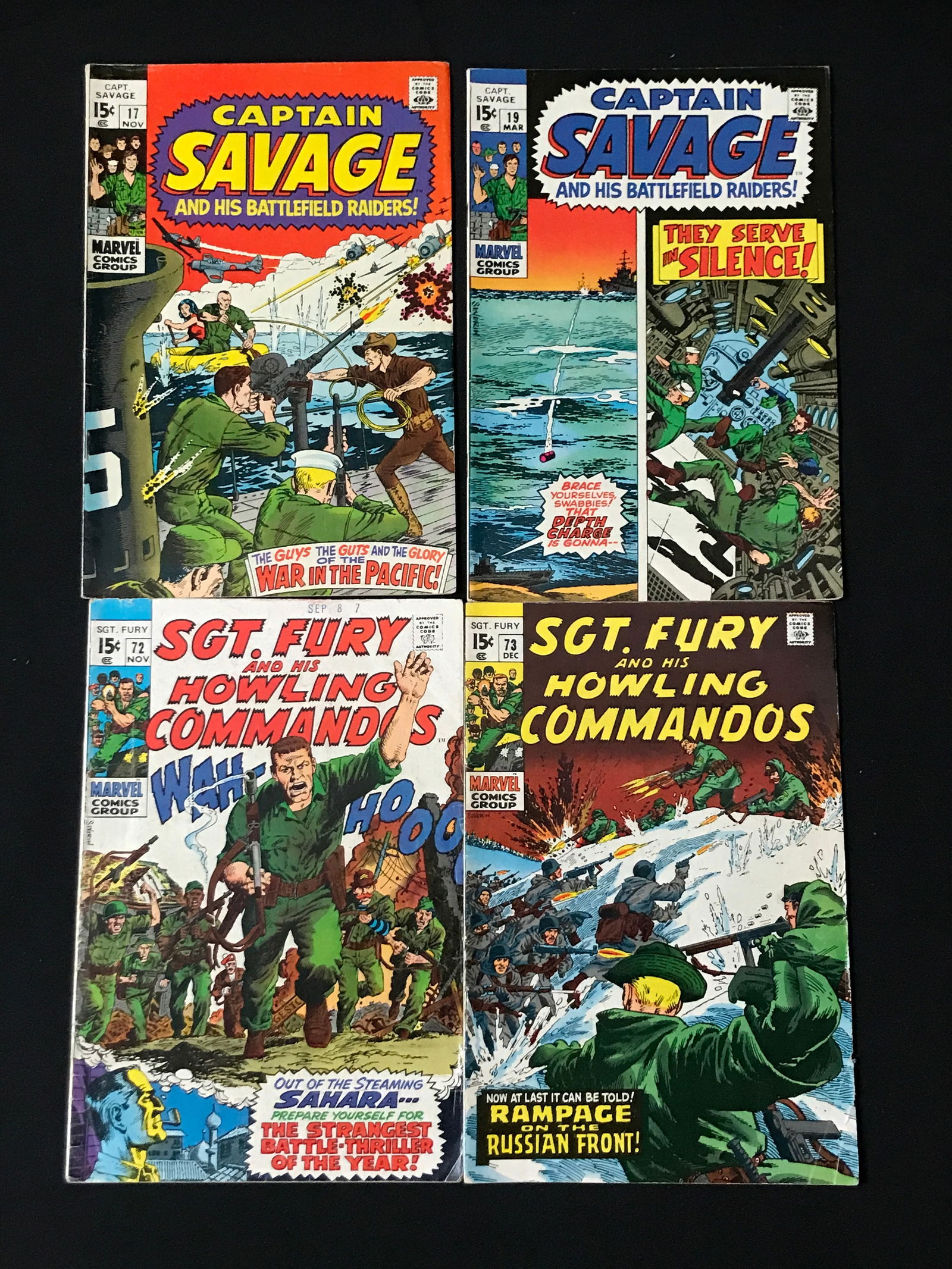 LOT OF 4 MILITARY COMICS - MARVEL COMICS (1 of 1)