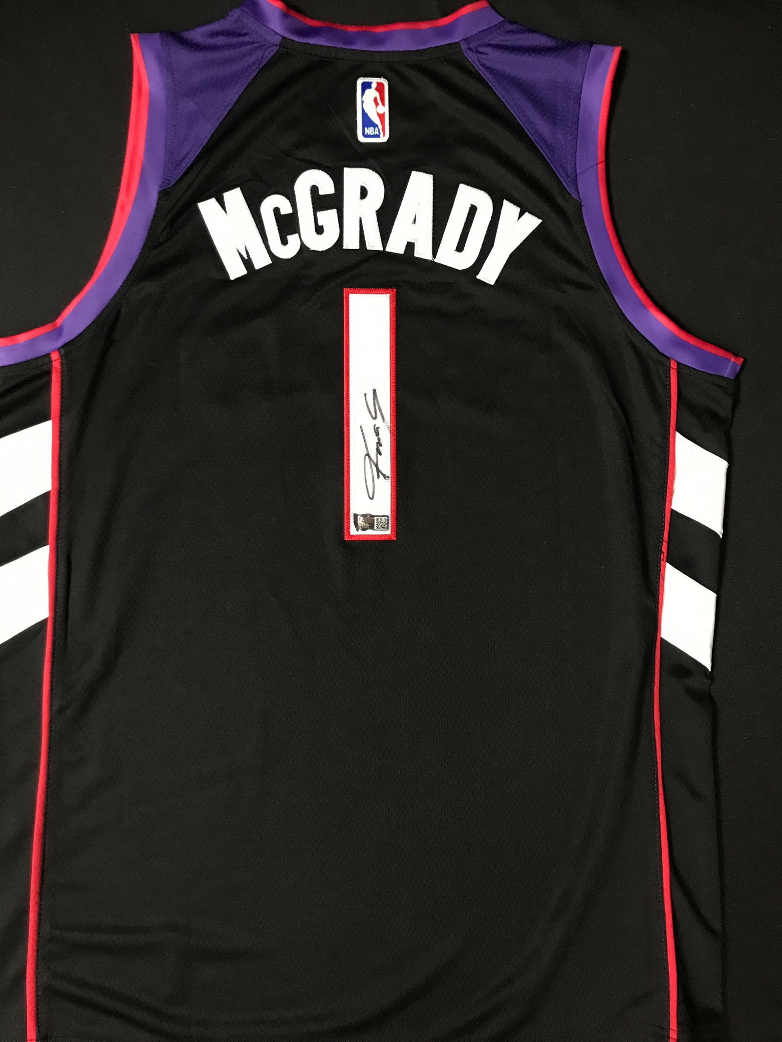 TRACY MCGRADY SIGNED TORONTO RAPTORS BASKETBALL JERSEY (ACE COA) (1 of 3)