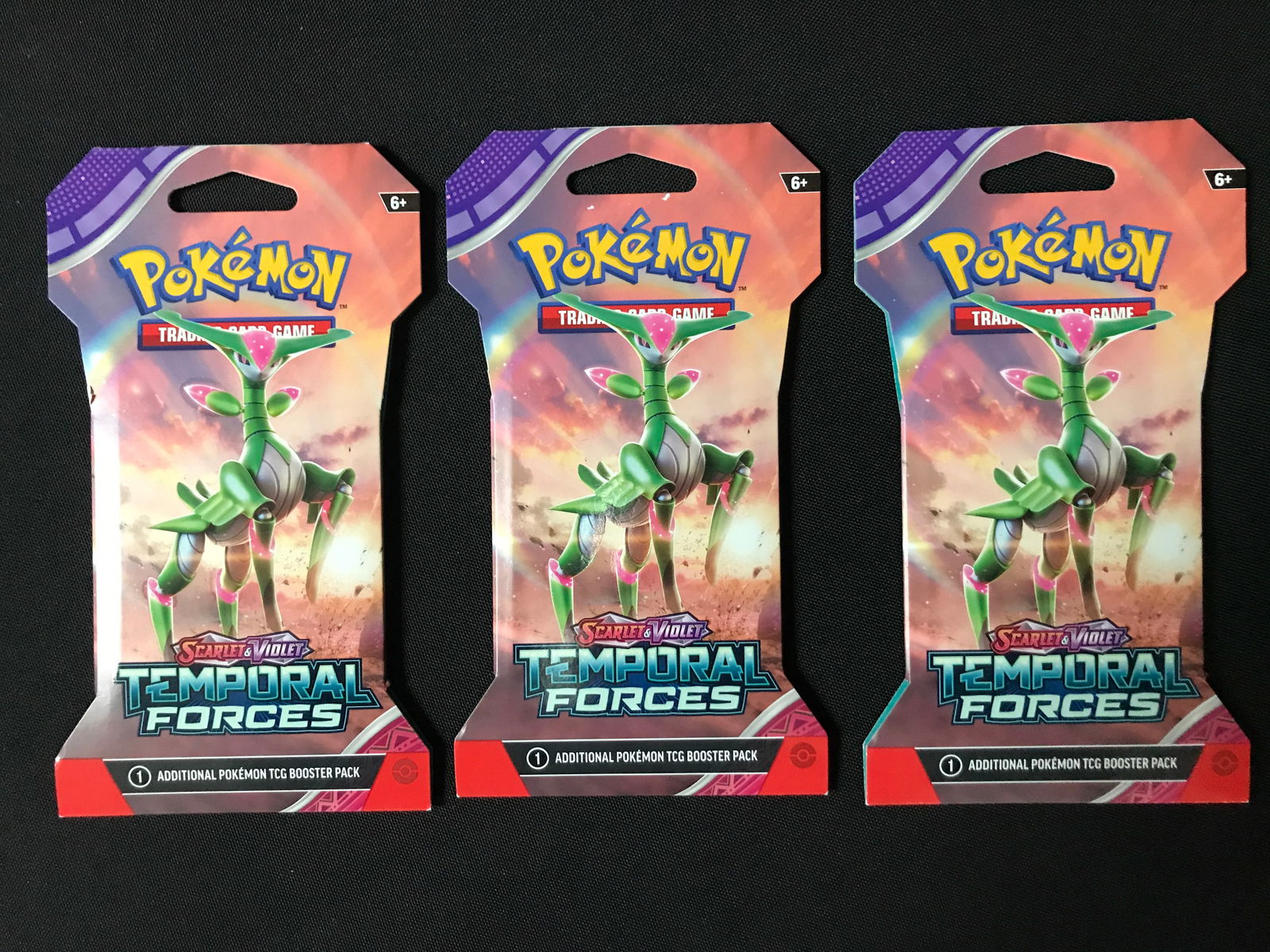 LOT OF 3 POKEMON TCG SCARLET & VIOLET TEMPORAL FORCES SEALED PACKS (1 of 1)
