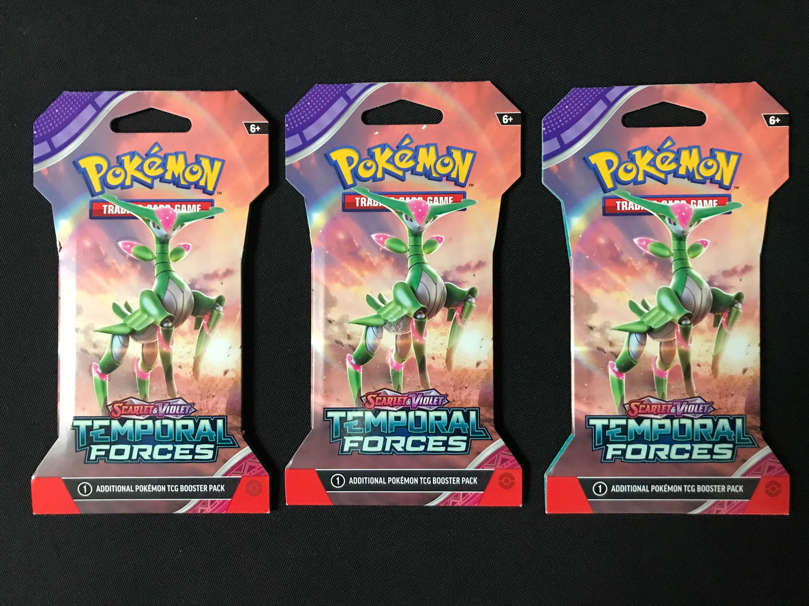 LOT OF 3 POKEMON TCG SCARLET & VIOLET TEMPORAL FORCES SEALED PACKS (1 of 1)