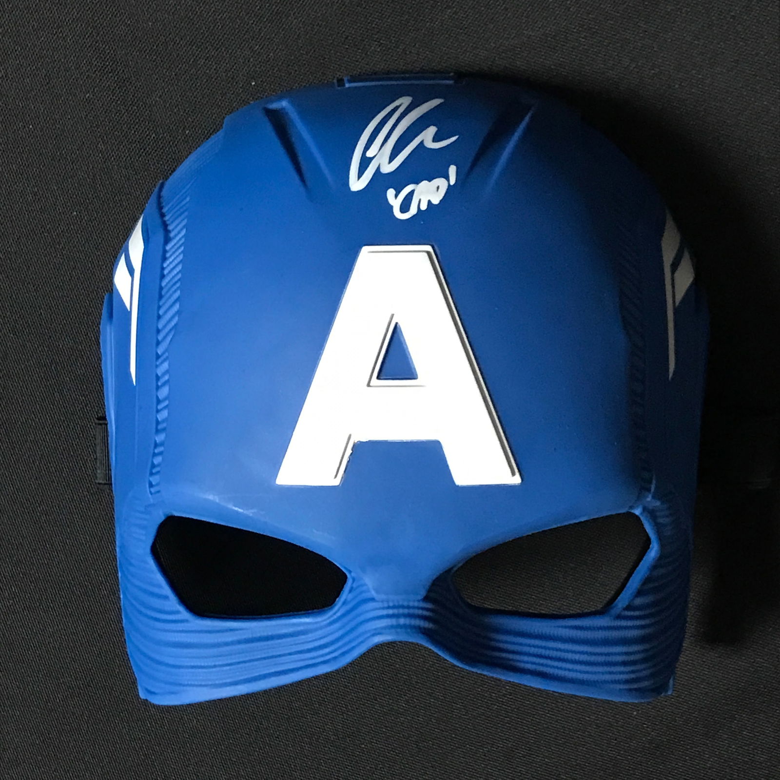 Chris Evans SIGNED Captain America MASK - KB COA (1 of 1)