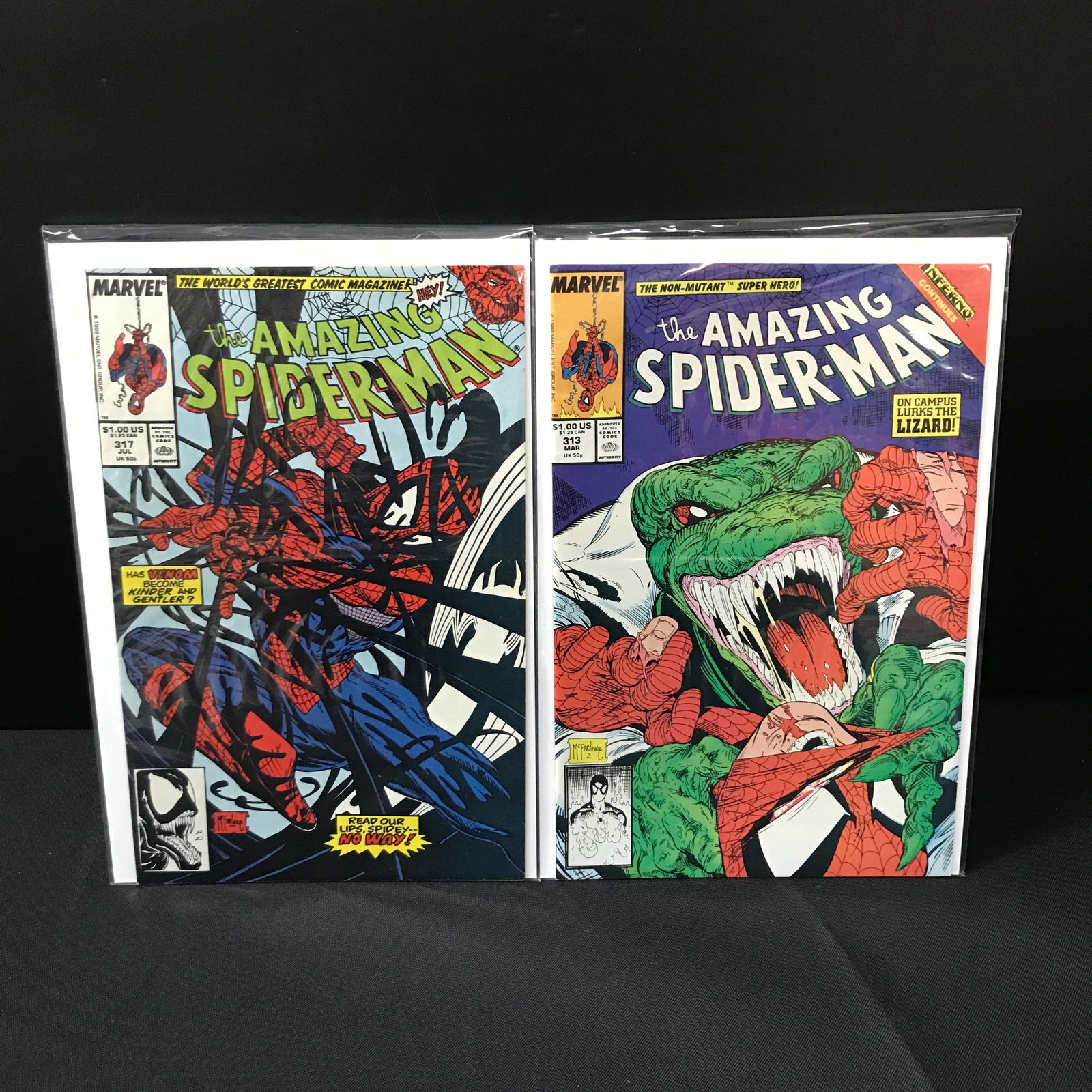 LOT OF 2 AMAZING SPIDERMAN COMICS #313 & #317 - MARVEL COMICS (1 of 1)