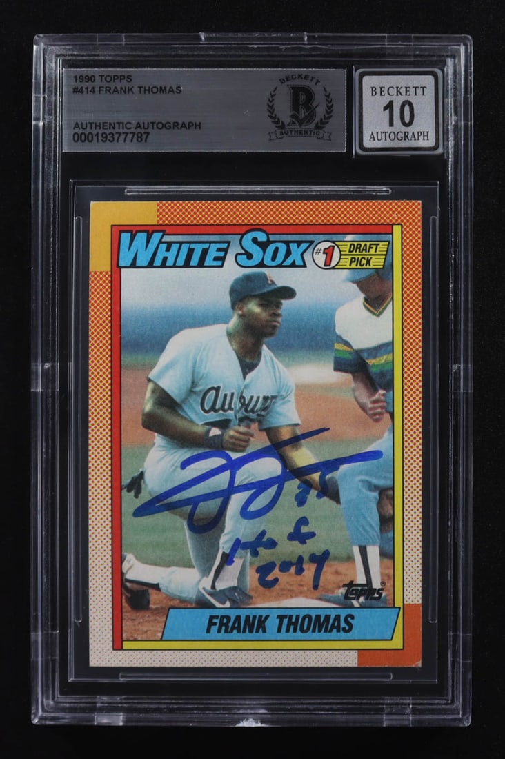 1990 TOPPS FRANK THOMAS SIGNED #1 DRAFT PICK TRADING CARD - BECKETT GRADE 10 (1 of 2)