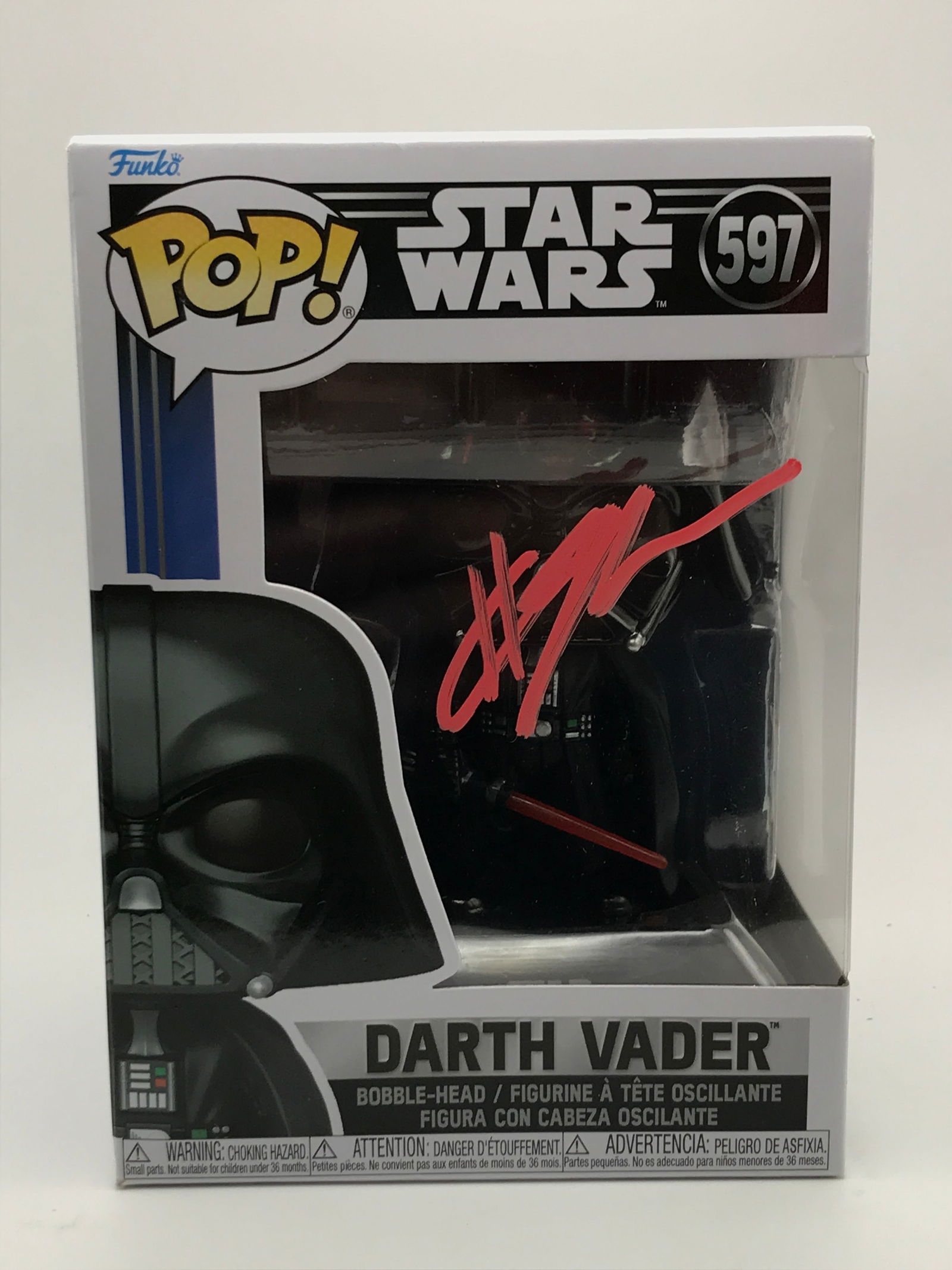 HAYDEN CHRISTENSEN SIGNED DARTH VADER FUNKO POP - WWOC COA (1 of 2)