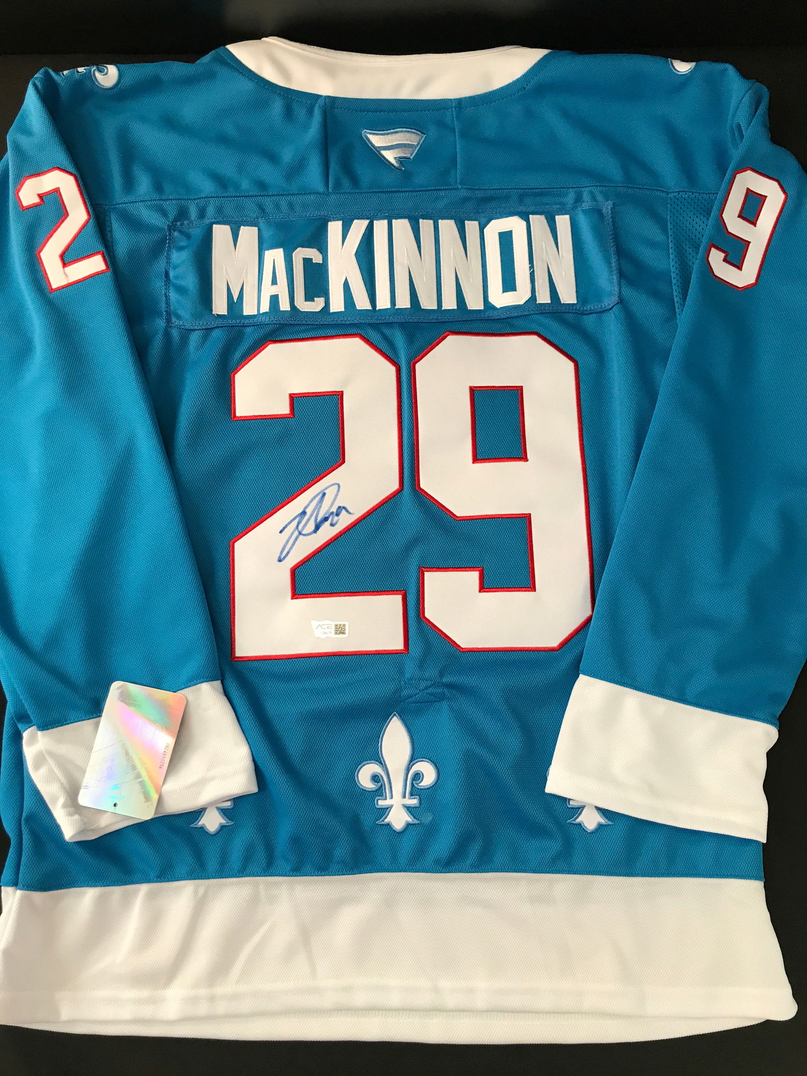 NATHAN MACKINNON SIGNED NORDIQUES COLORADO AVALANCHE CUSTOM HOCKEY JERSEY - ACE COA (1 of 3)