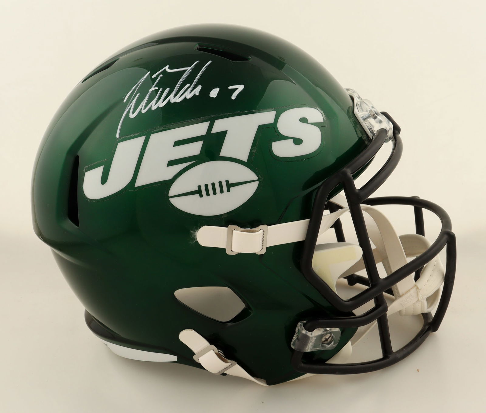 JUSTIN FIELDS FULL SIZED JETS HELMET - BECKETT COA: Prices are in Canadian dollars
