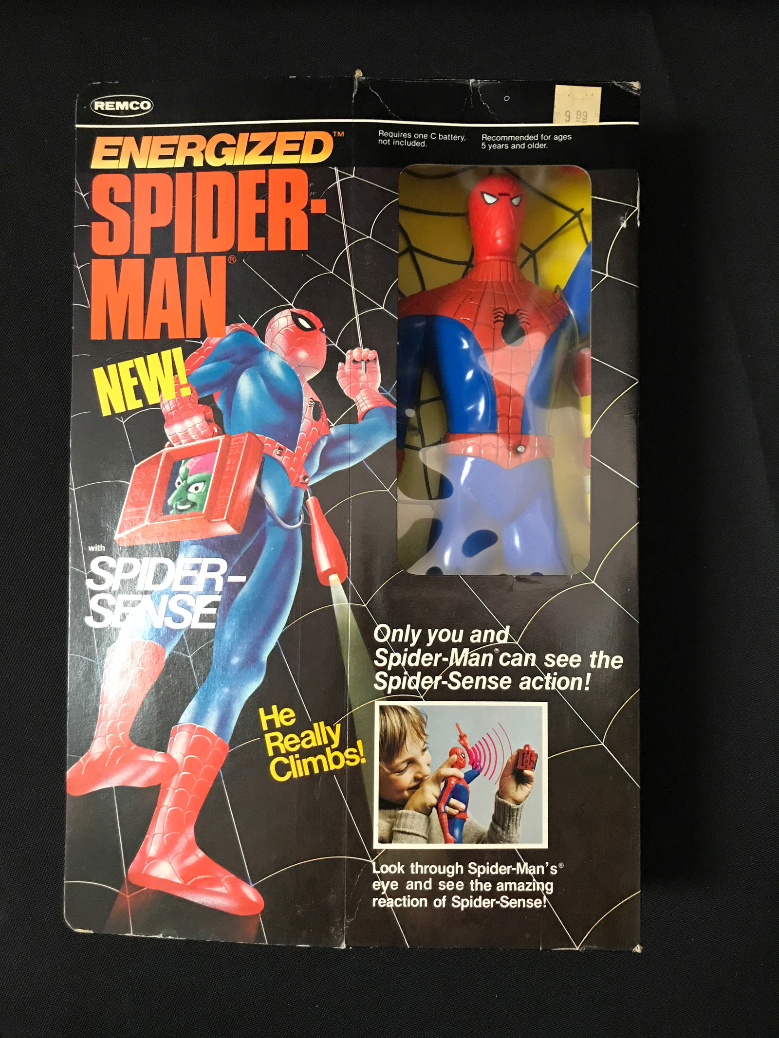REMCO ENERGIZED SPIDERMAN ACTION FIGURE IN ORIGINAL PACKAGING: Prices are in Canadian dollars