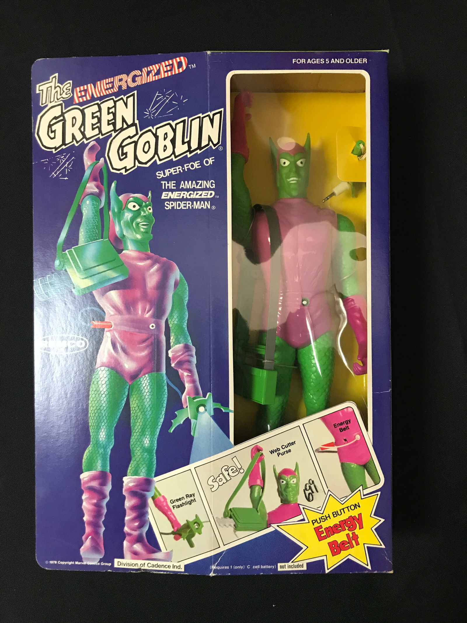 1978 REMCO ENERGIZED SUPER HEROES 12" GREEN GOBLIN ACTION FIGURE IN ORIGINAL PACKAGING (1 of 2)