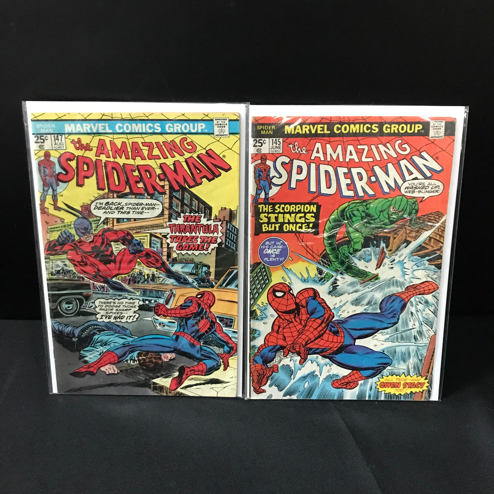 LOT OF 2 AMAZING SPIDERMAN COMICS #145 & #147 - MARVEL COMICS (1 of 1)