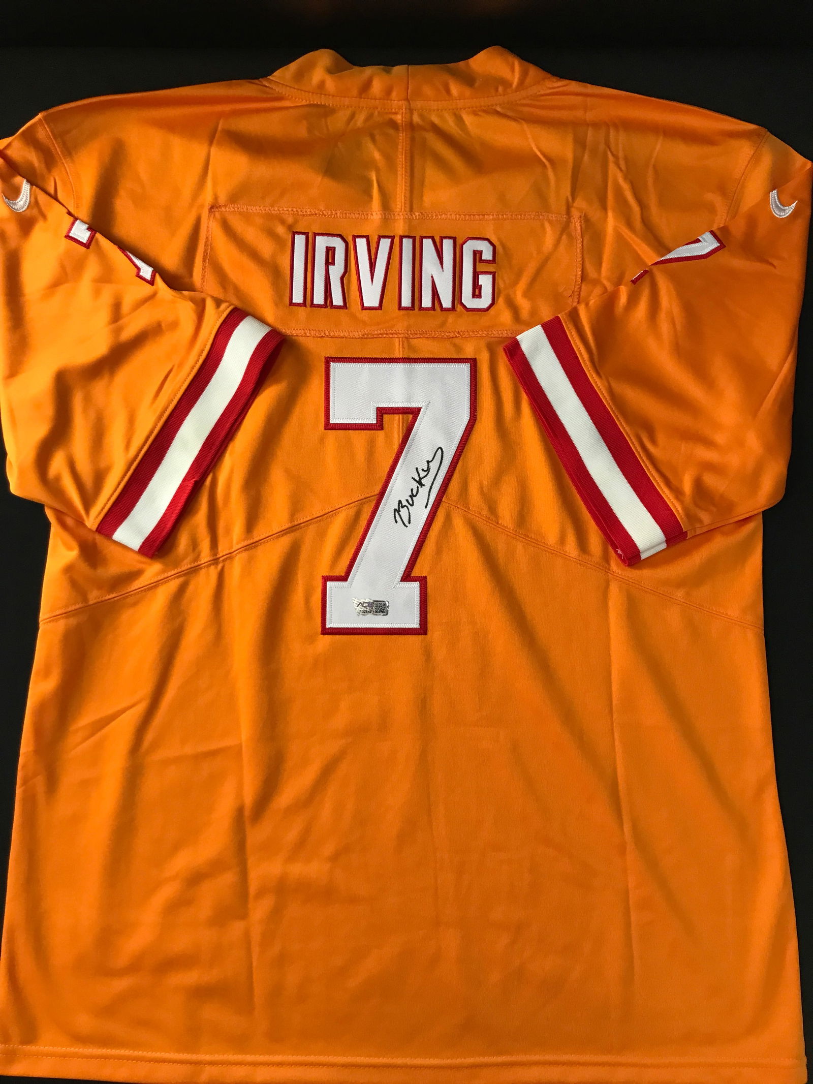 BUCKY IRVING SIGNED FOOTBALL CUSTOM JERSEY - ACE COA: Prices are in Canadian dollars