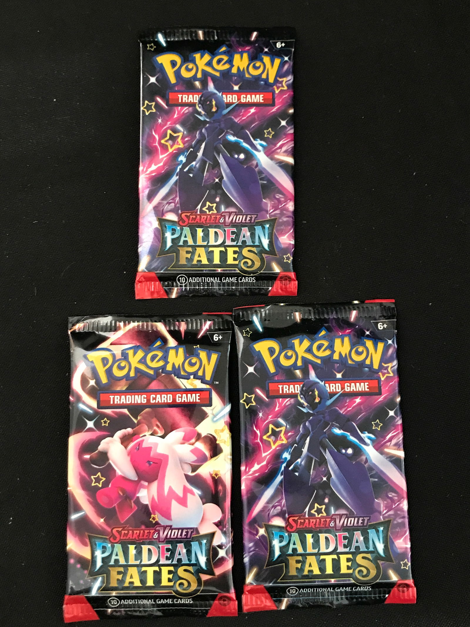 LOT OF 3 POKEMON TCG SCARLET & VIOLET PALDEAN FATES SEALED PACKS: Prices are in Canadian dollars