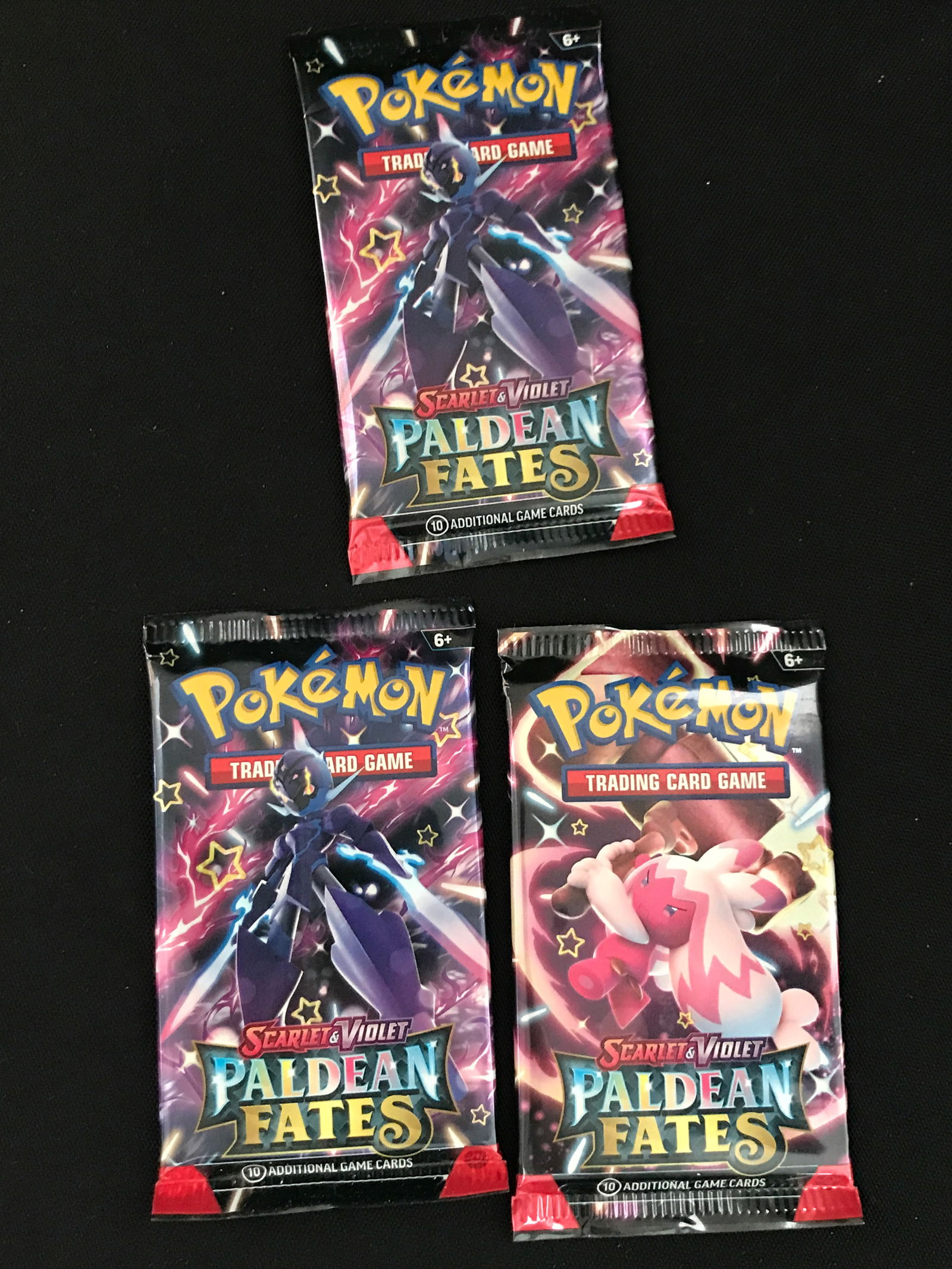 LOT OF 3 POKEMON TCG SCARLET & VIOLET PALDEAN FATES SEALED PACKS: Prices are in Canadian dollars