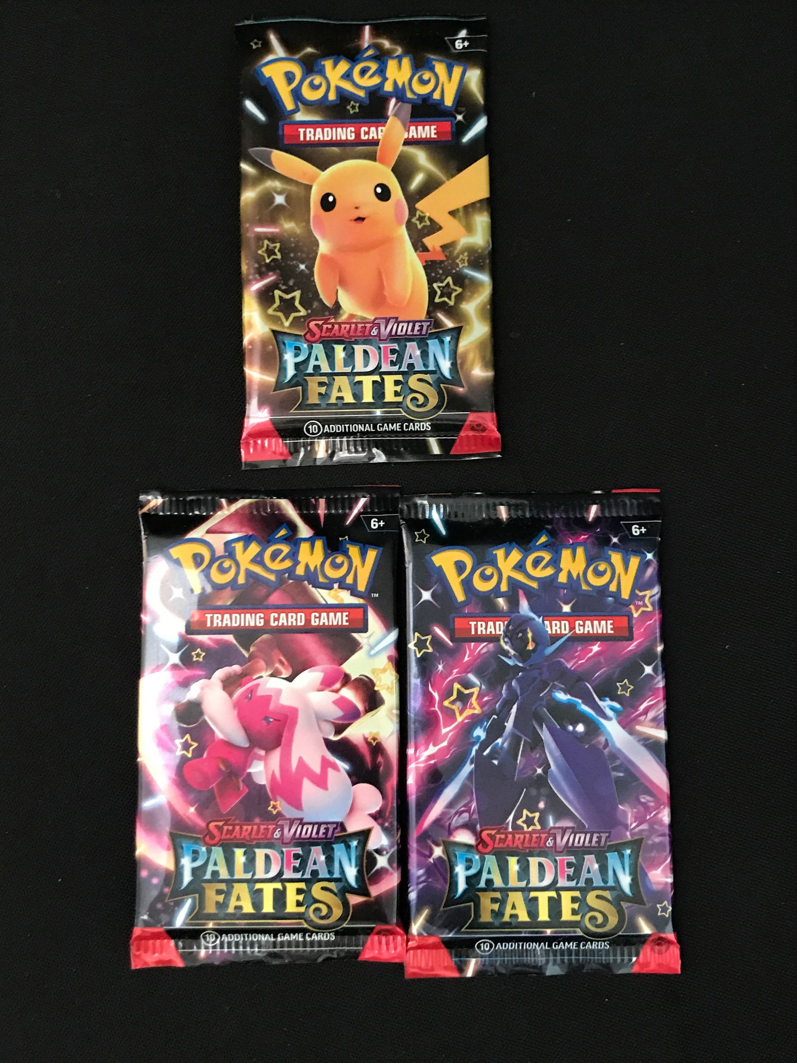 LOT OF 3 POKEMON TCG SCARLET & VIOLET PALDEAN FATES SEALED PACKS: Prices are in Canadian dollars