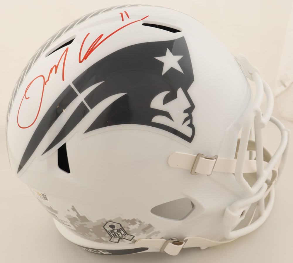 JULIAN EDELMAN SIGNED FULL SIZED New England PATRIOTS HELMET - JSA COA: Prices are in Canadian dollars