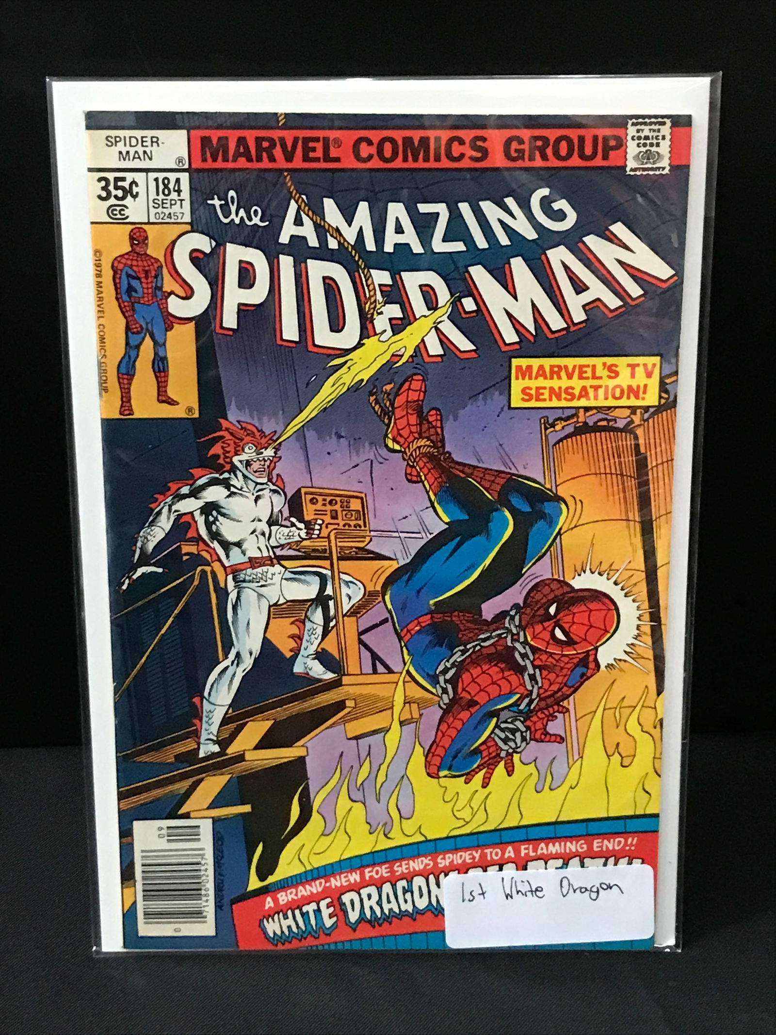 THE AMAZING SPIDERMAN #184 1ST WHITE DRAGON - MARVEL COMICS (1 of 1)