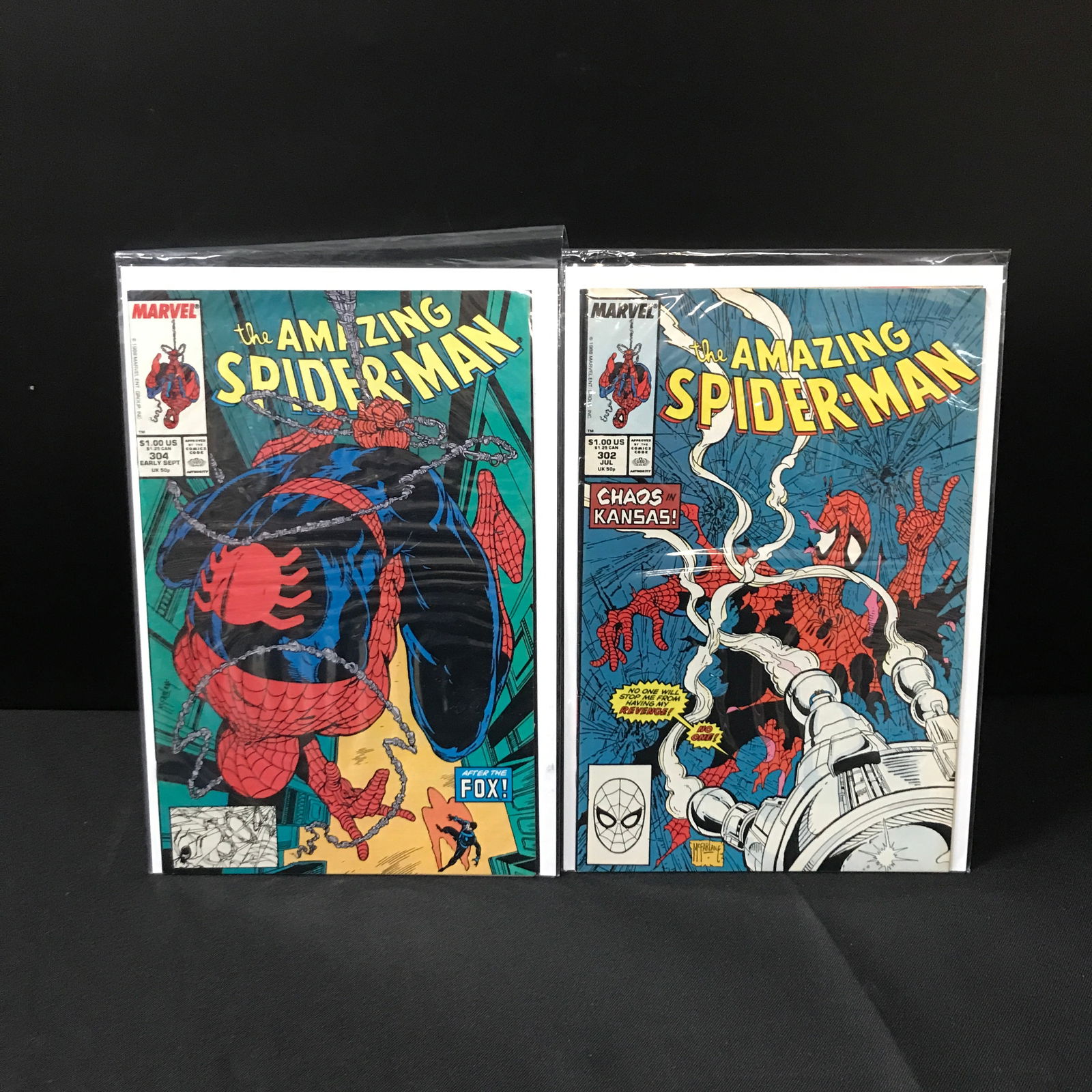 LOT OF 2 AMAZING SPIDERMAN COMICS #302 & #304 - MARVEL COMICS (1 of 1)