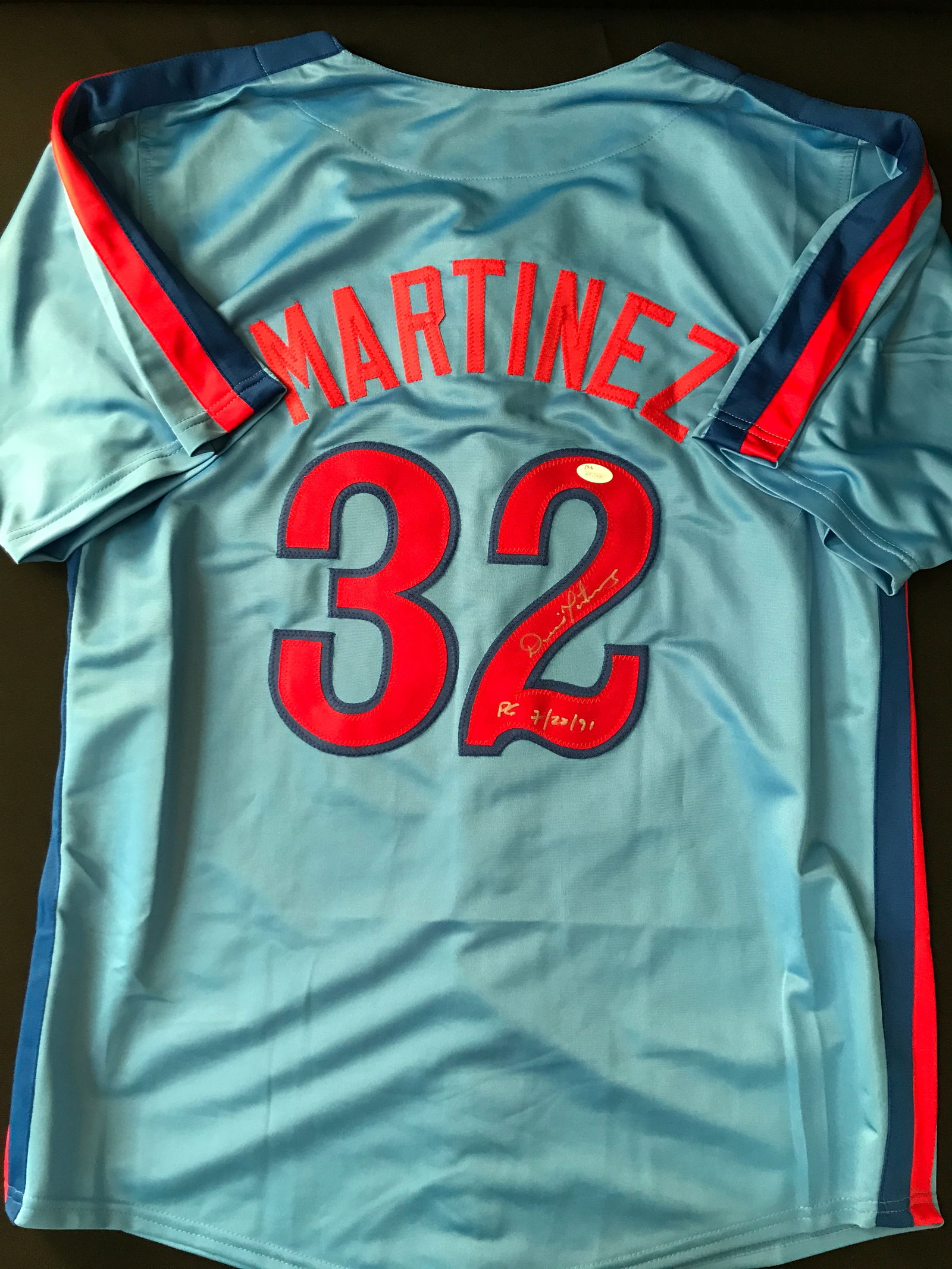 DENNIS MARTINEZ SIGNED MONTREAL EXPOS CUSTOM JERSEY - JSA COA: Prices are in Canadian dollars