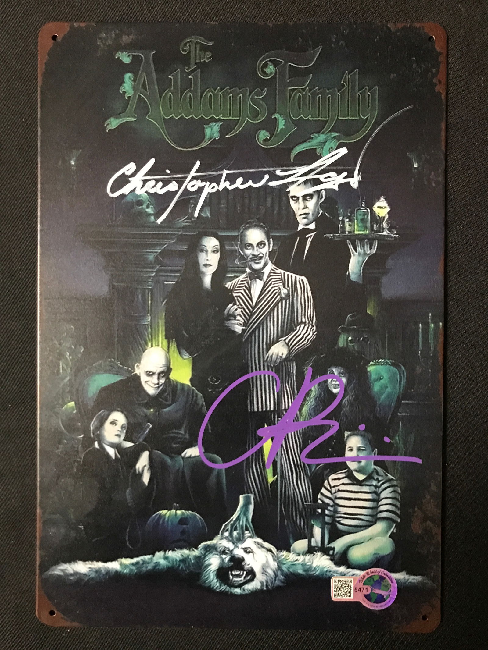CHRISTOPHER LLOYD AND CHRISTINA RICCI SIGNED ADDAMS FAMILY 8 X 10 (WWOC COA: Prices are in Canadian dollars