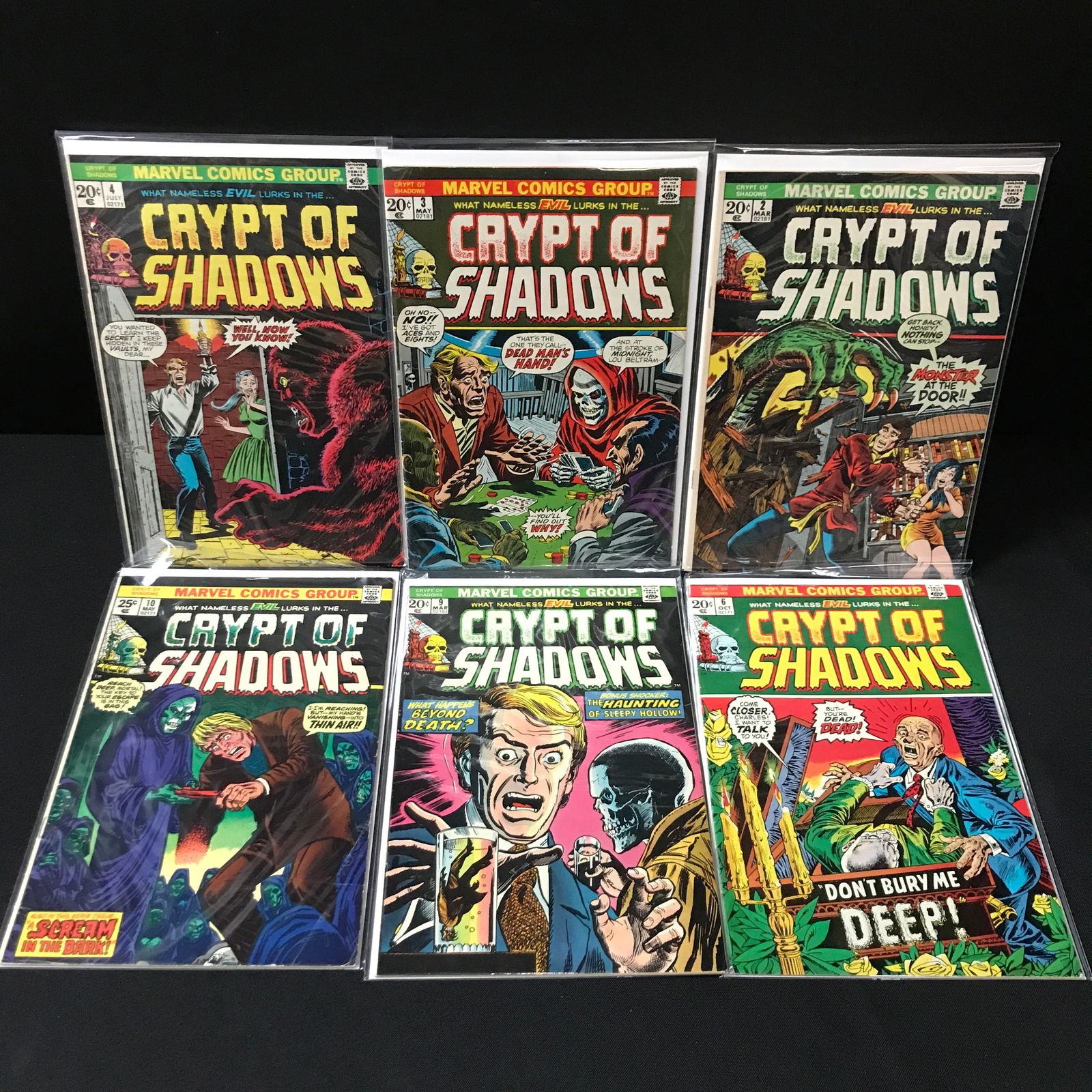 LOT OF 6 CRYPT SHADOW COMICS - MARVEL COMICS (1 of 1)