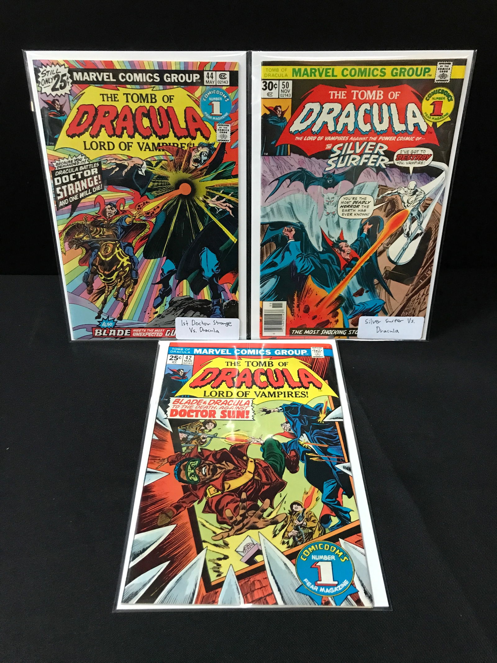 LOT OF 3 TOMB OF DRACULA COMICS - MARVEL COMICS (1 of 1)