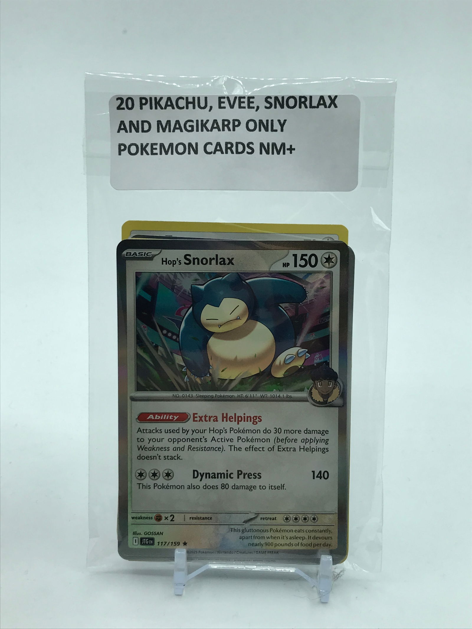 POKEMON TCG 20 TRADING CARDS PIKACHU, EVEE, SNORLAX AND MAGIKARP NM+ (1 of 1)