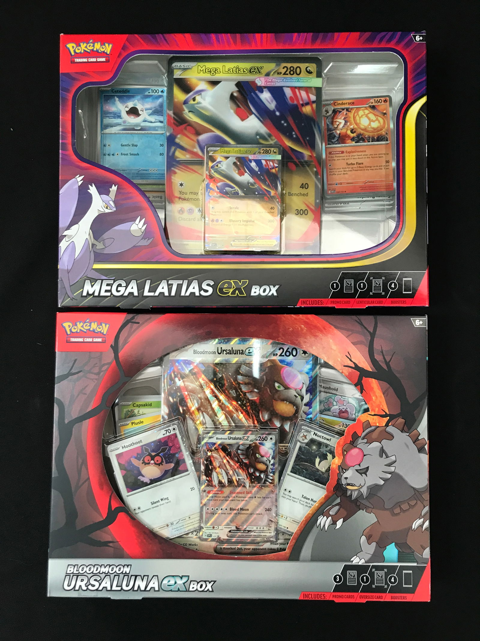 LOT OF 2 POKEMON TCG TRADING CARD EX BOXES - MEGA LATIAS EX AND BLOODMOON URSALUNA EX BOX (1 of 1)