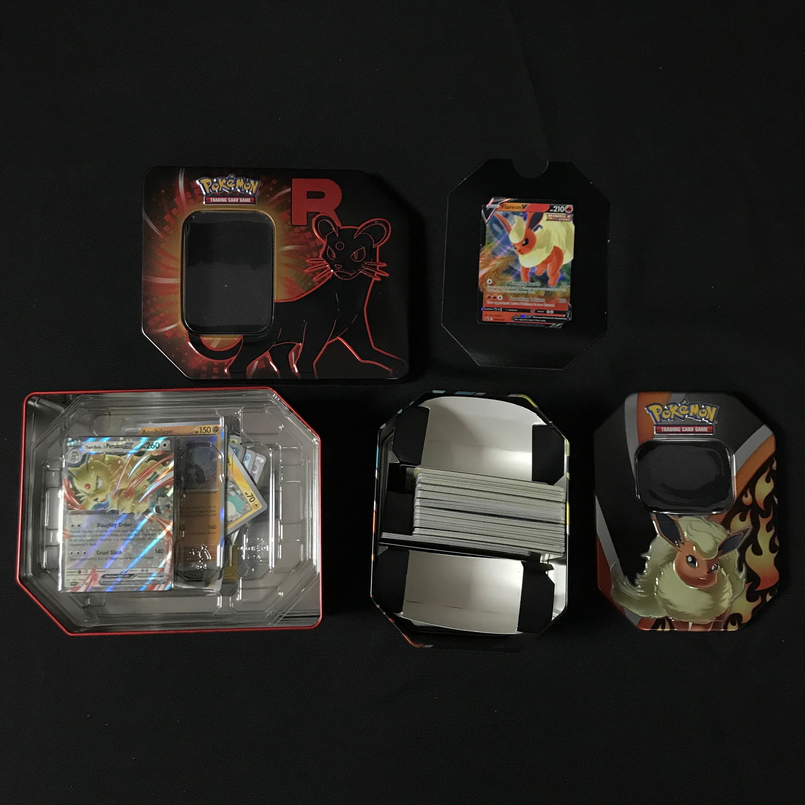 LOT OF 2 POKEMON TCG OPEN TINS WITH CARDS (1 of 1)