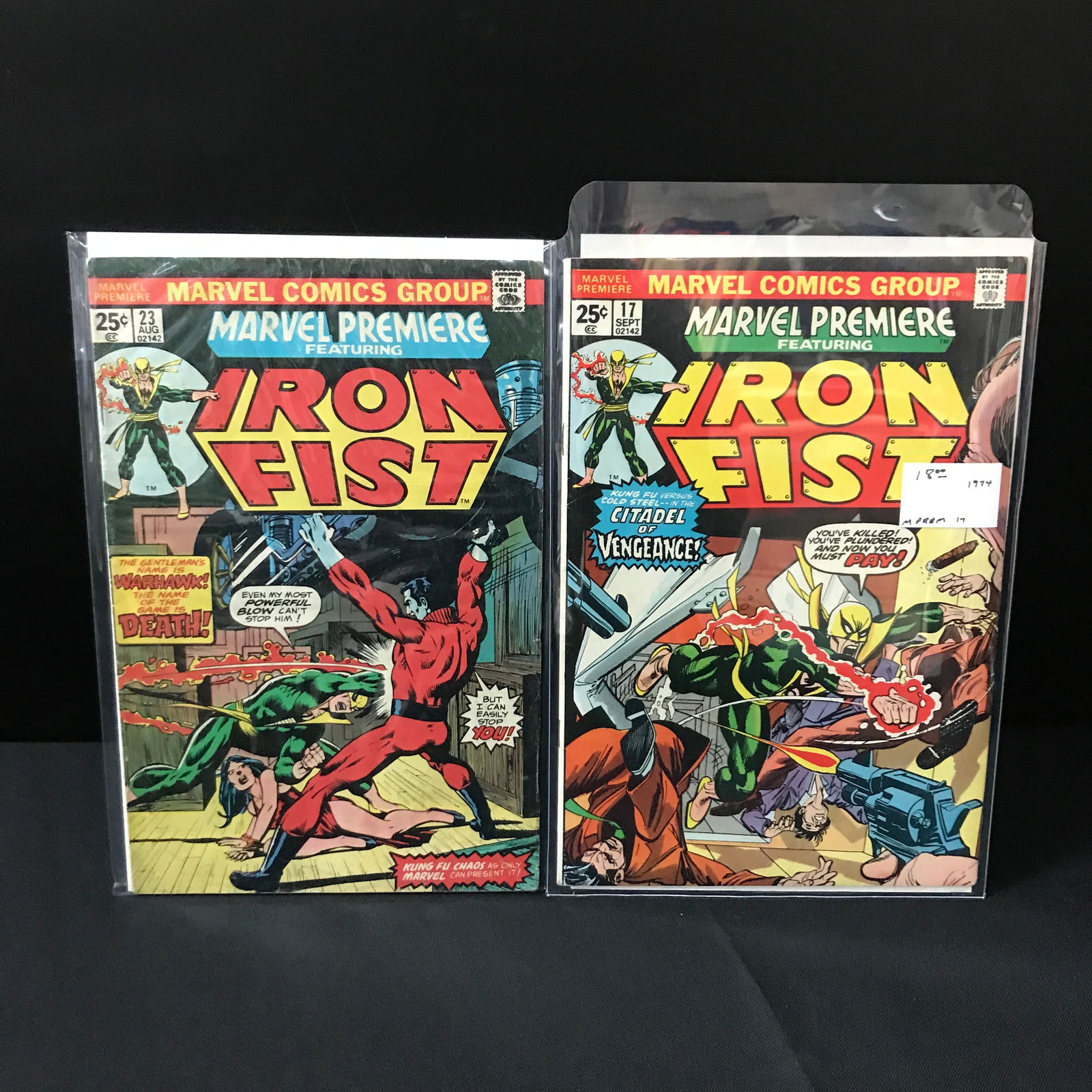 LOT OF 2 MARVEL PREMIERE FEATURING IRON FIST COMICS - MARVEL COMICS: Prices are in Canadian dollars